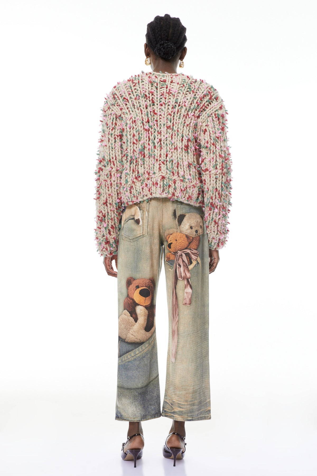 Mélisande Neutral Floral Knit Sweater