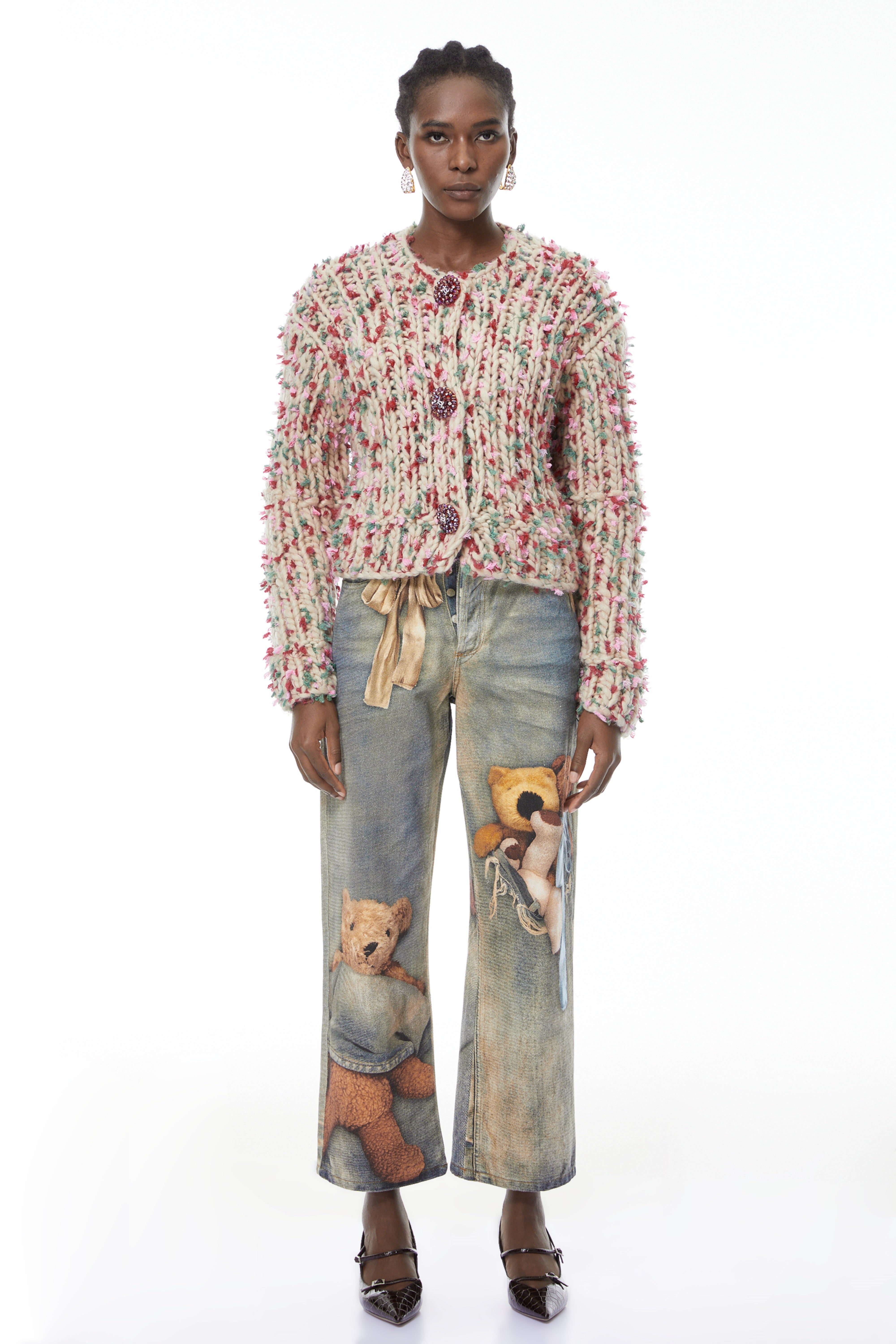 Mélisande Neutral Floral Knit Sweater (Final Sale)