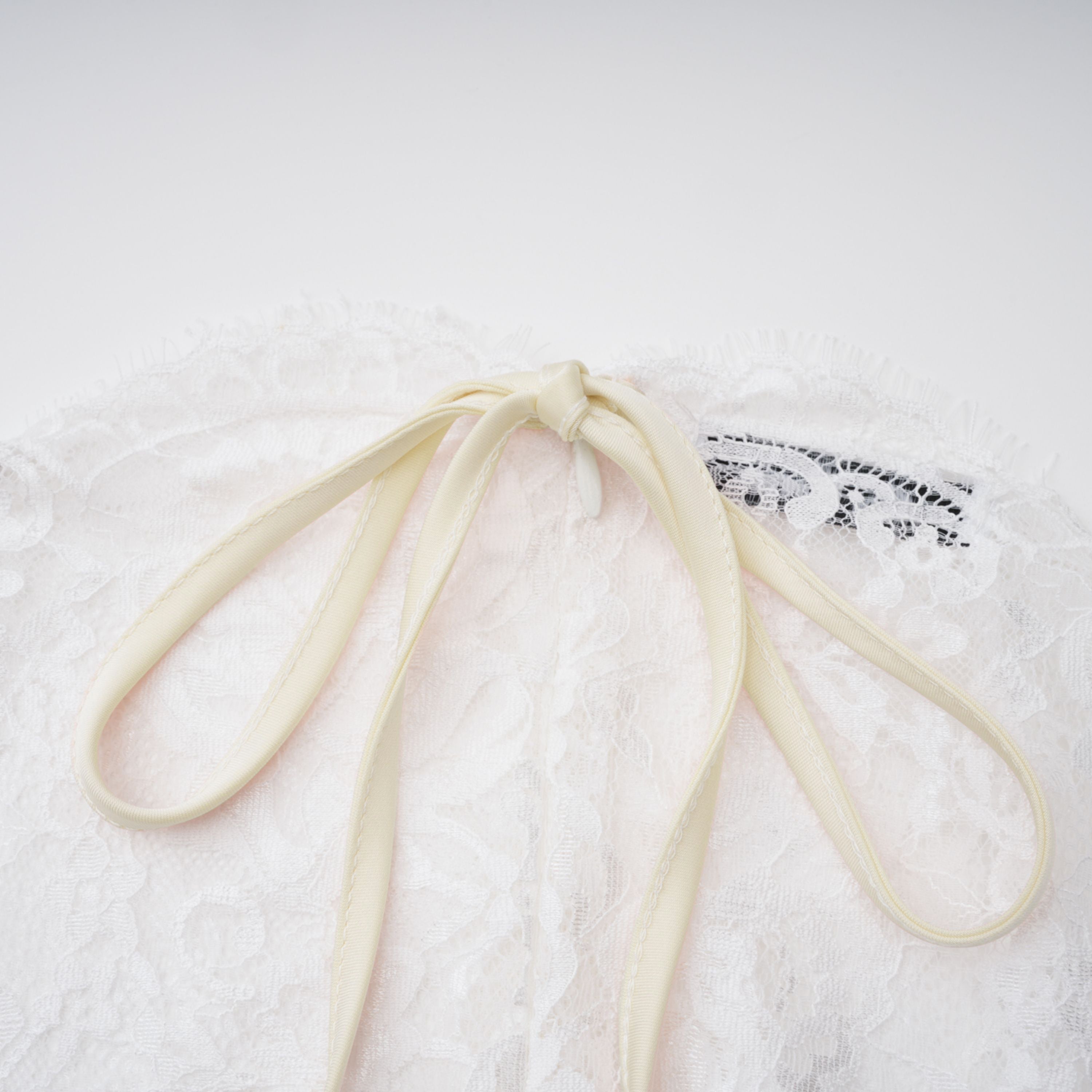 Michalina White Lace Convertible Gown with Long Sleeves