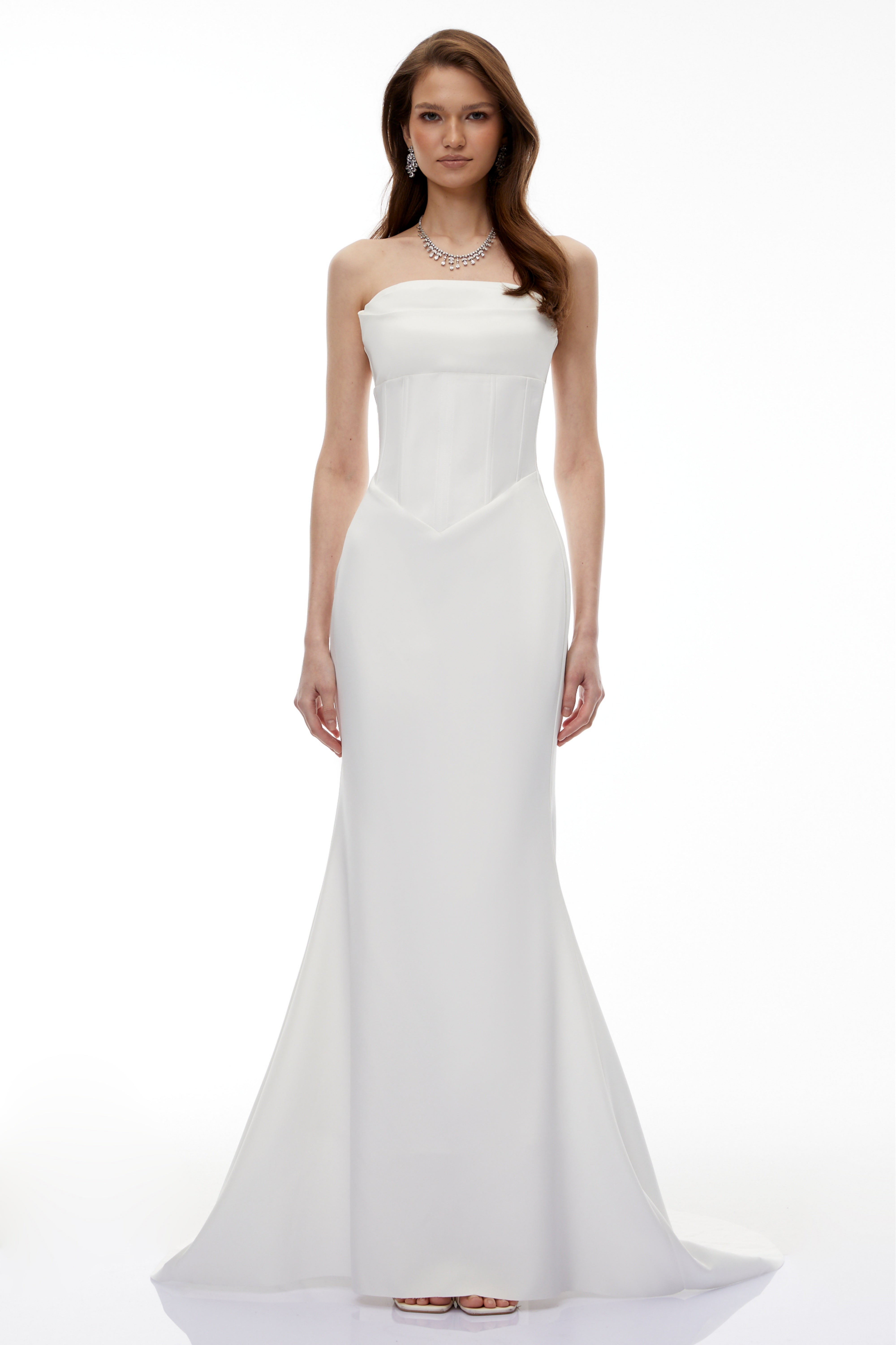 Mirewen White Off Shoulder Corset Maxi Dress