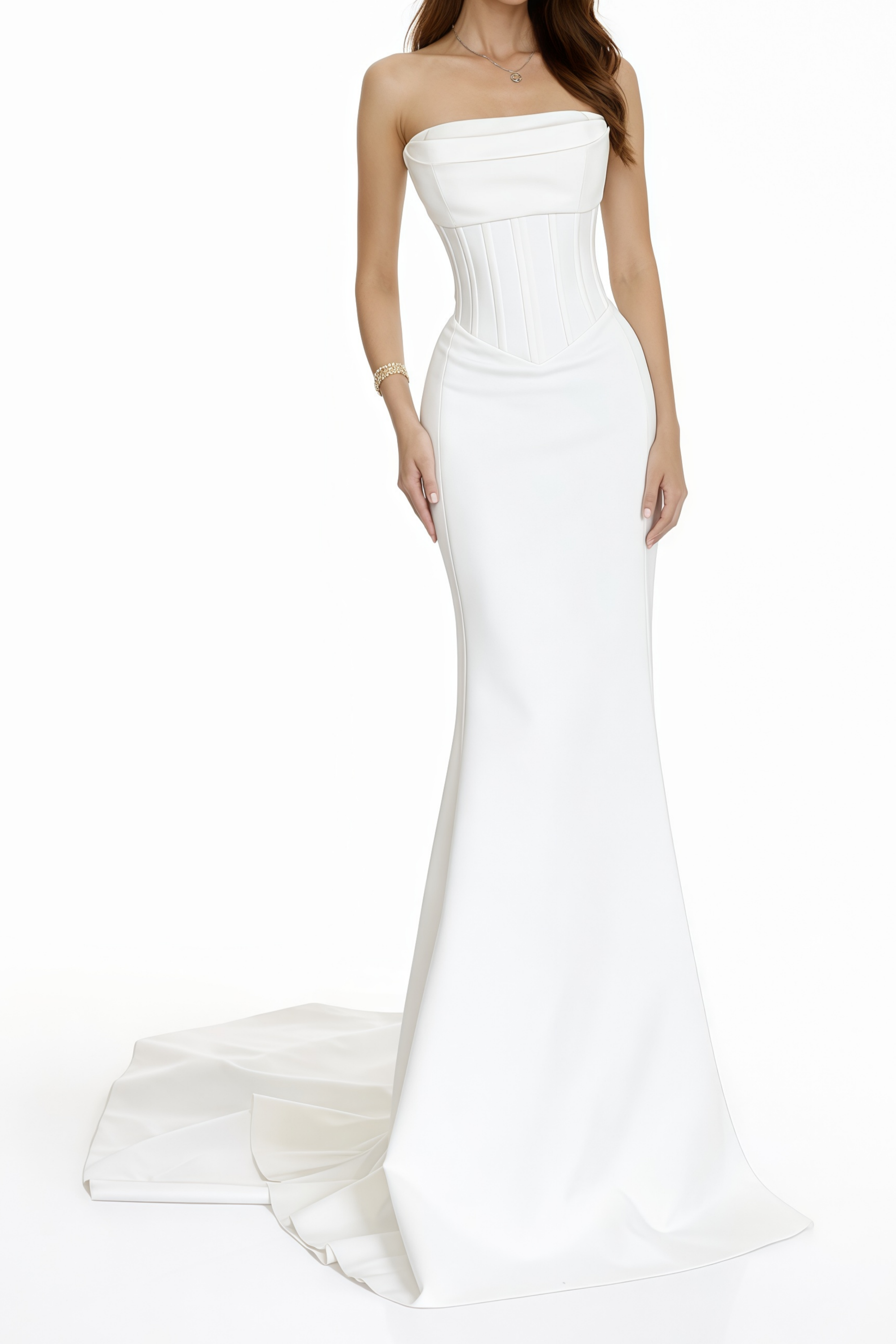 Mirewen White Off Shoulder Corset Maxi Dress