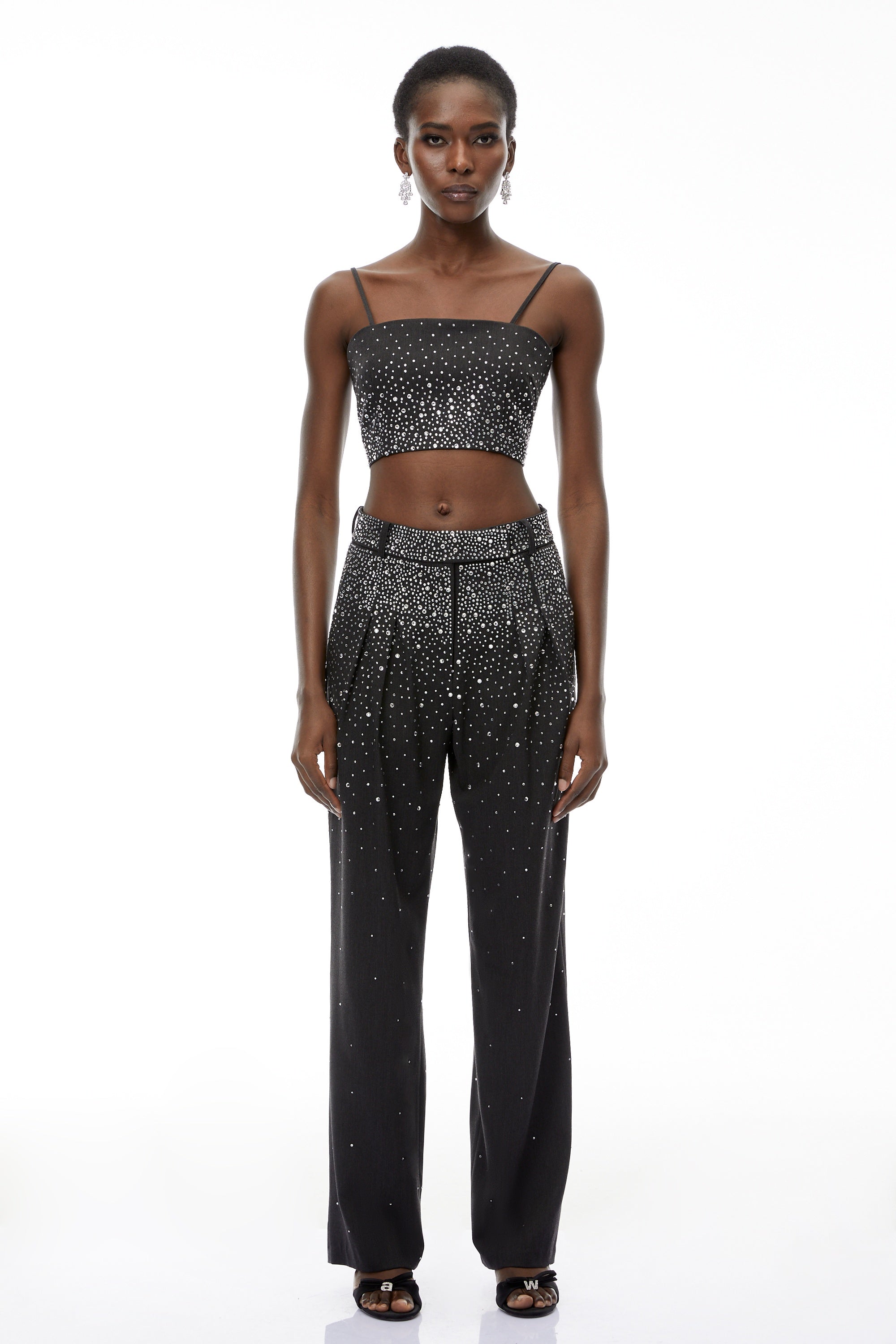 Nicola Grey Fully Embellished Top