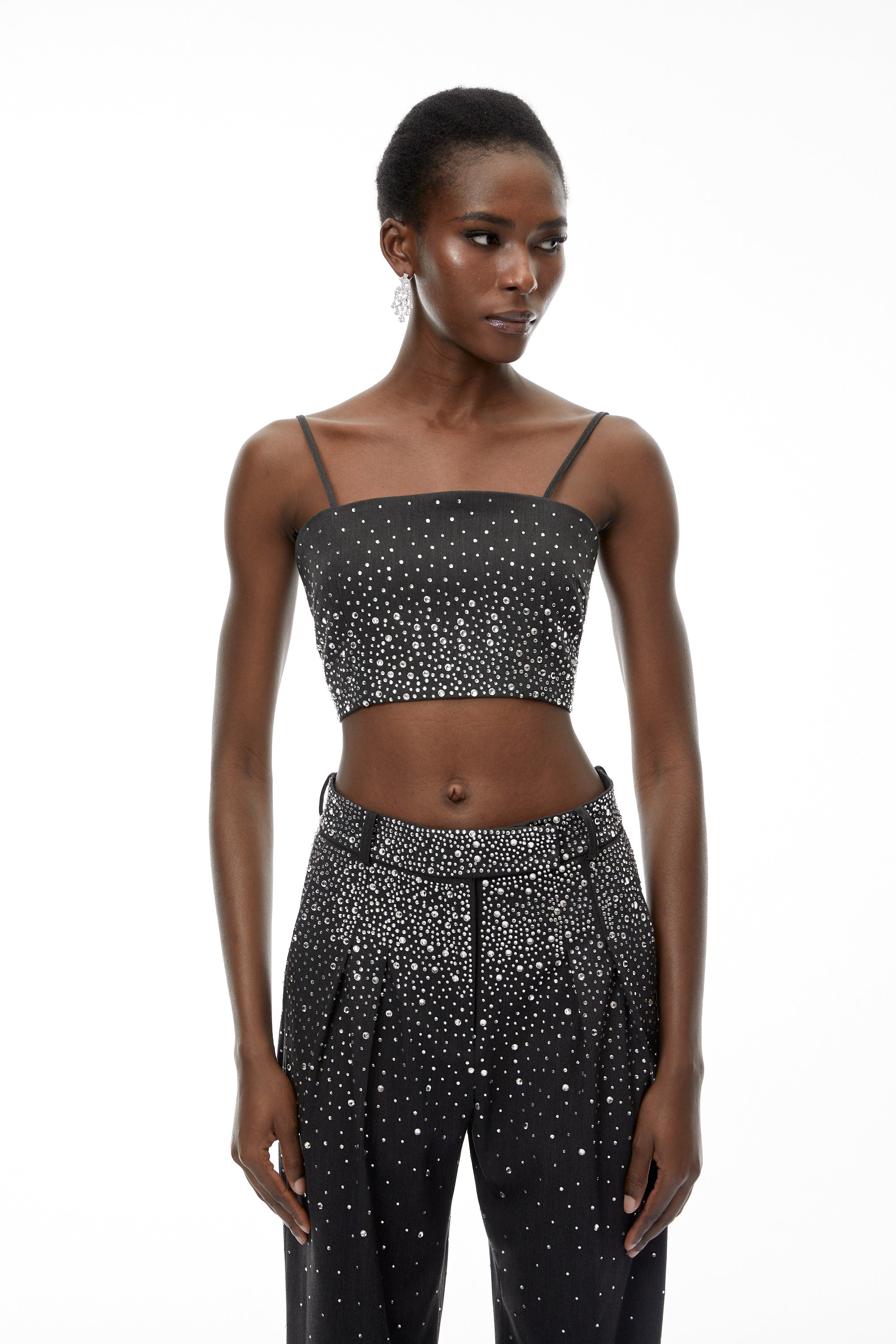Nicola Grey Fully Embellished Top