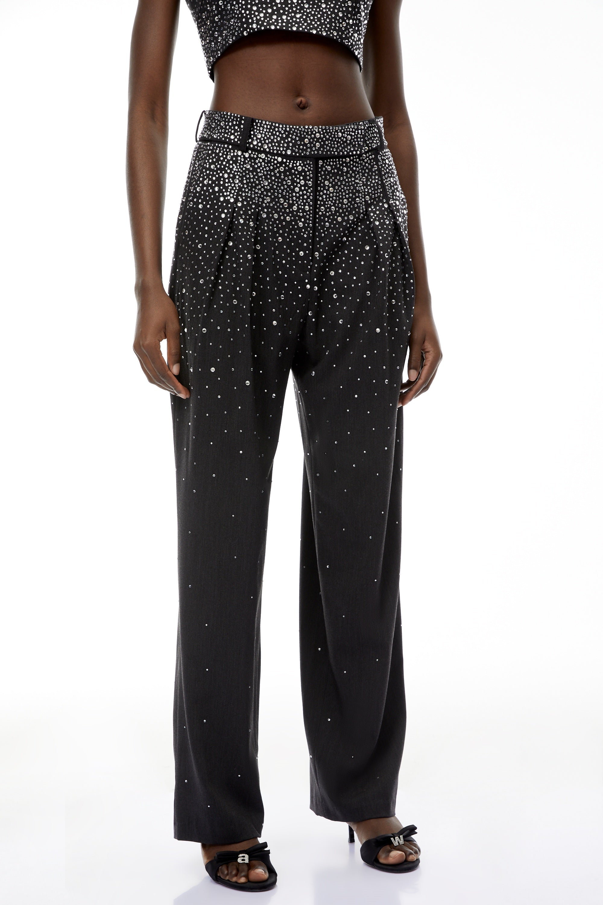 Nicola Grey Fully Embellished Trouser