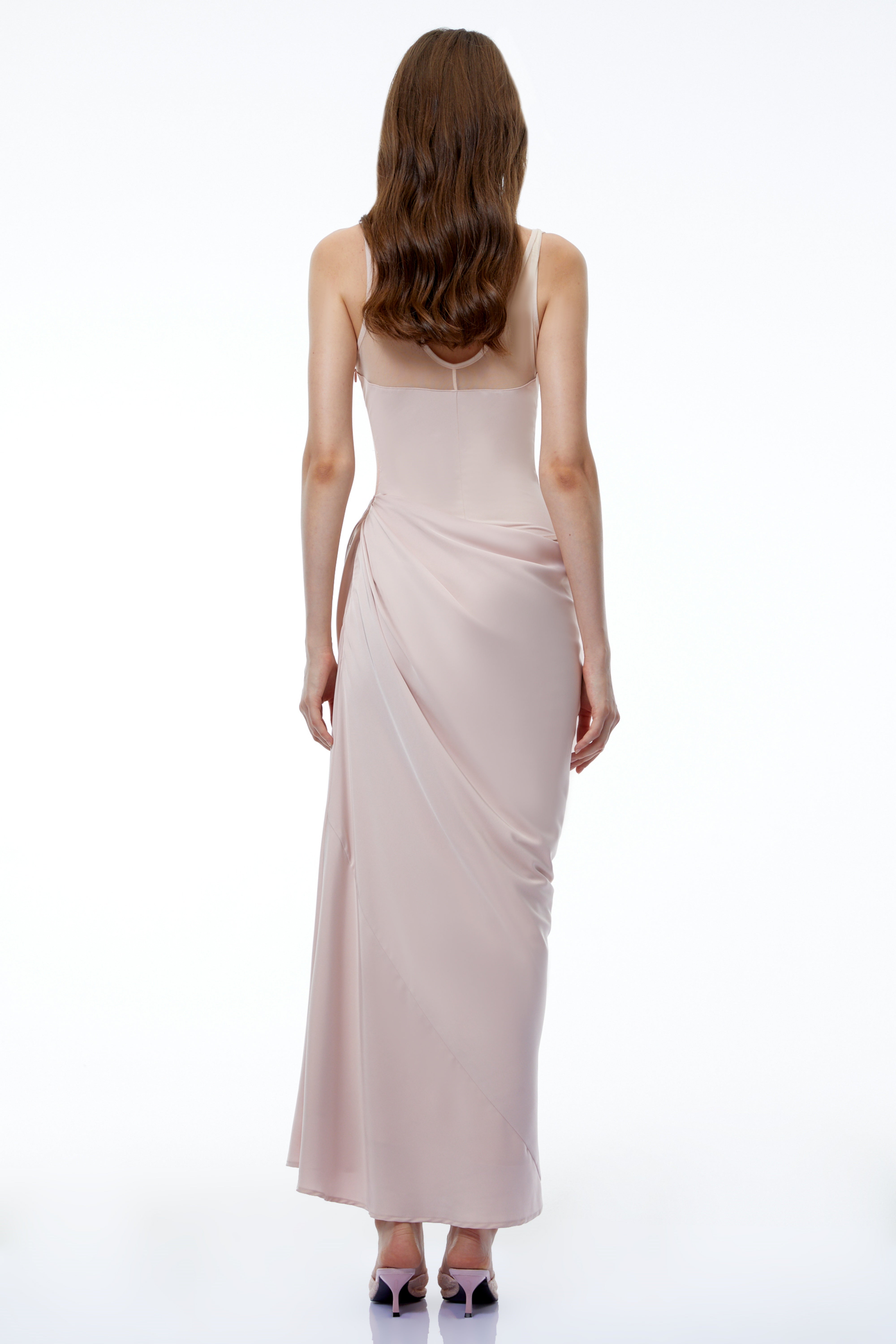 Nikau Pink Cut-Out Cinched Waist Maxi Dress