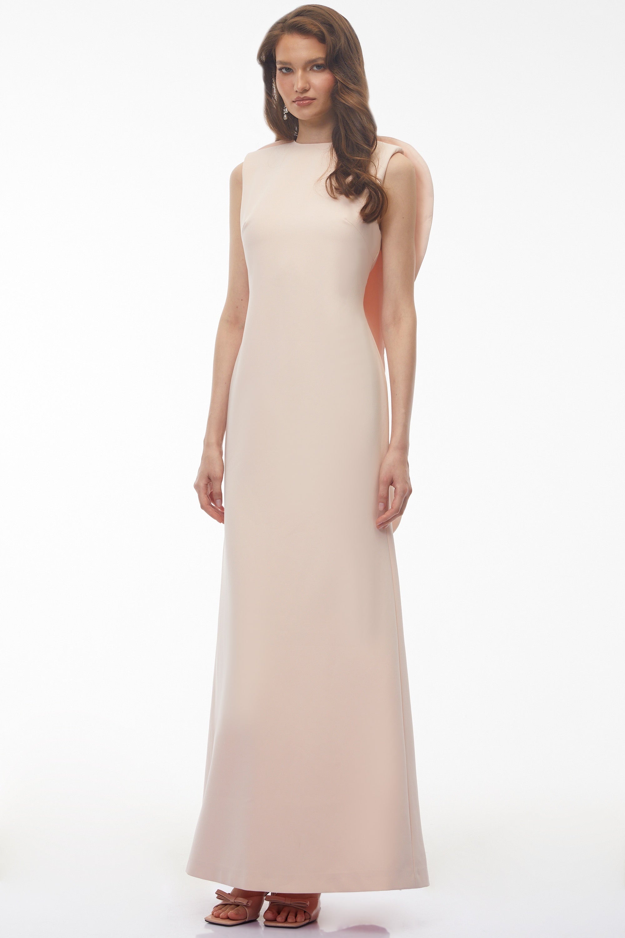 Nova Blush Pink Backless Maxi Dress with Flounce (Final Sale)