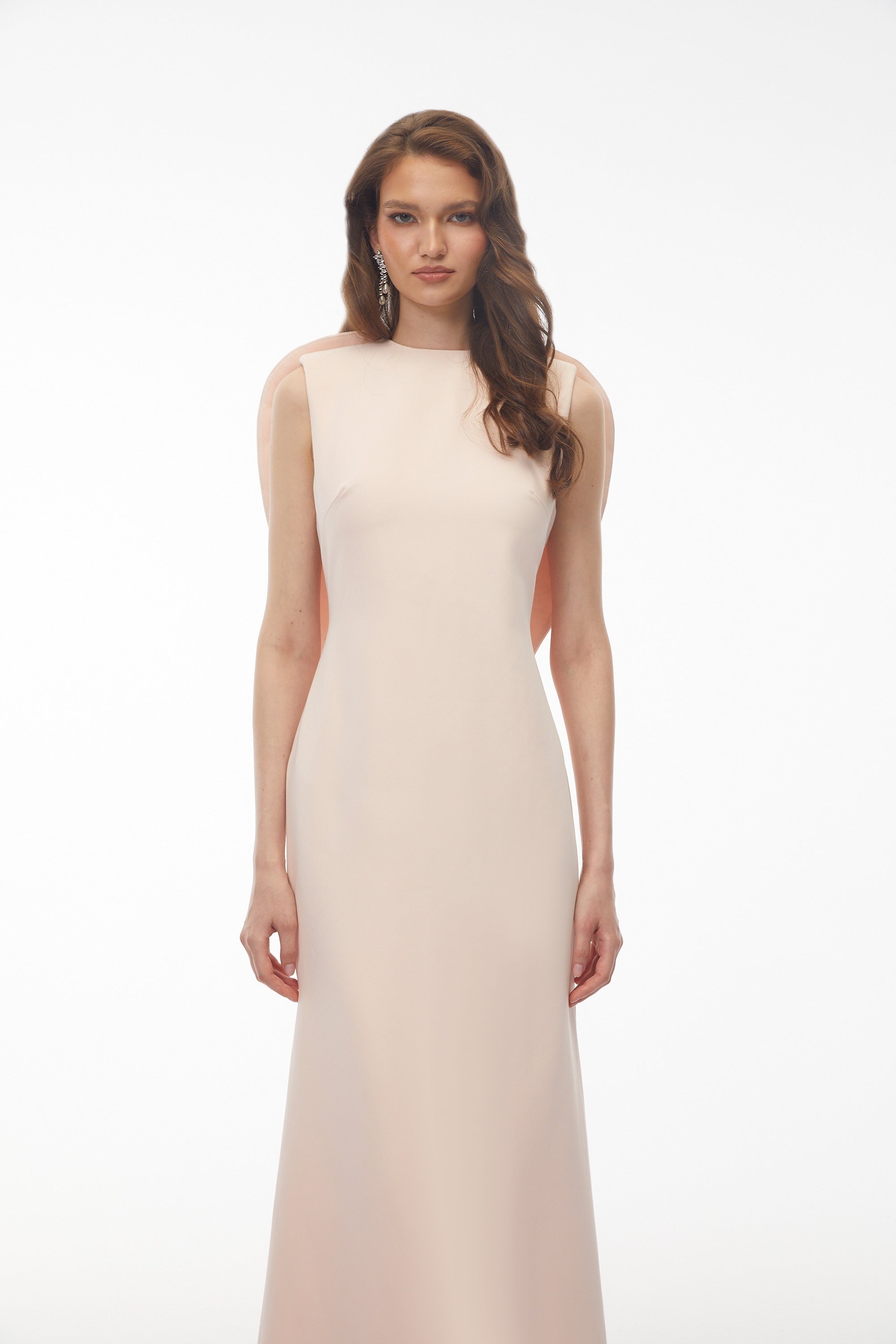 Nova Blush Pink Backless Maxi Dress with Flounce (Final Sale)