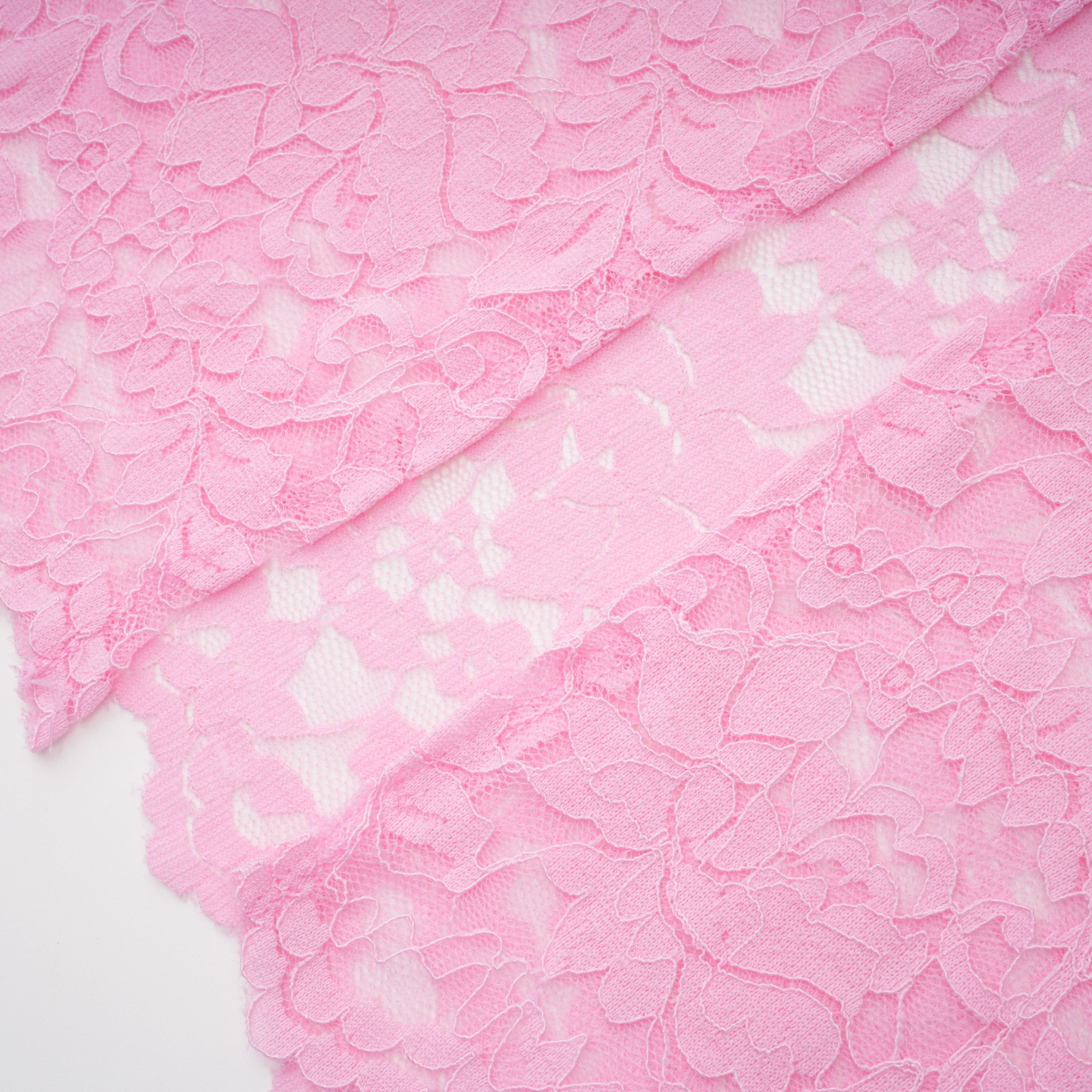 Nuria Pink Ribbon Detail Floral Lace Midi Dress