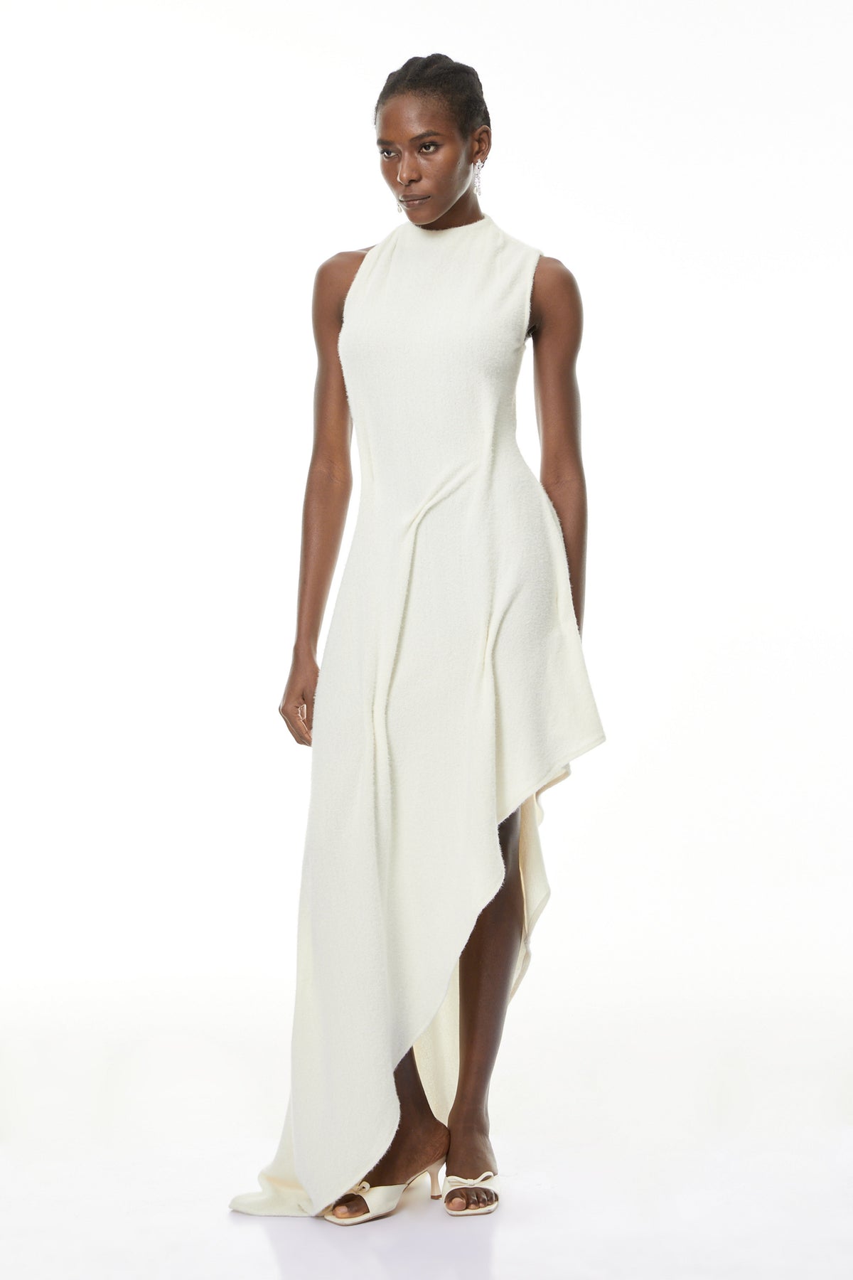 Oleander White Textured Asymmetrical Maxi Dress (Final Sale-US Only)