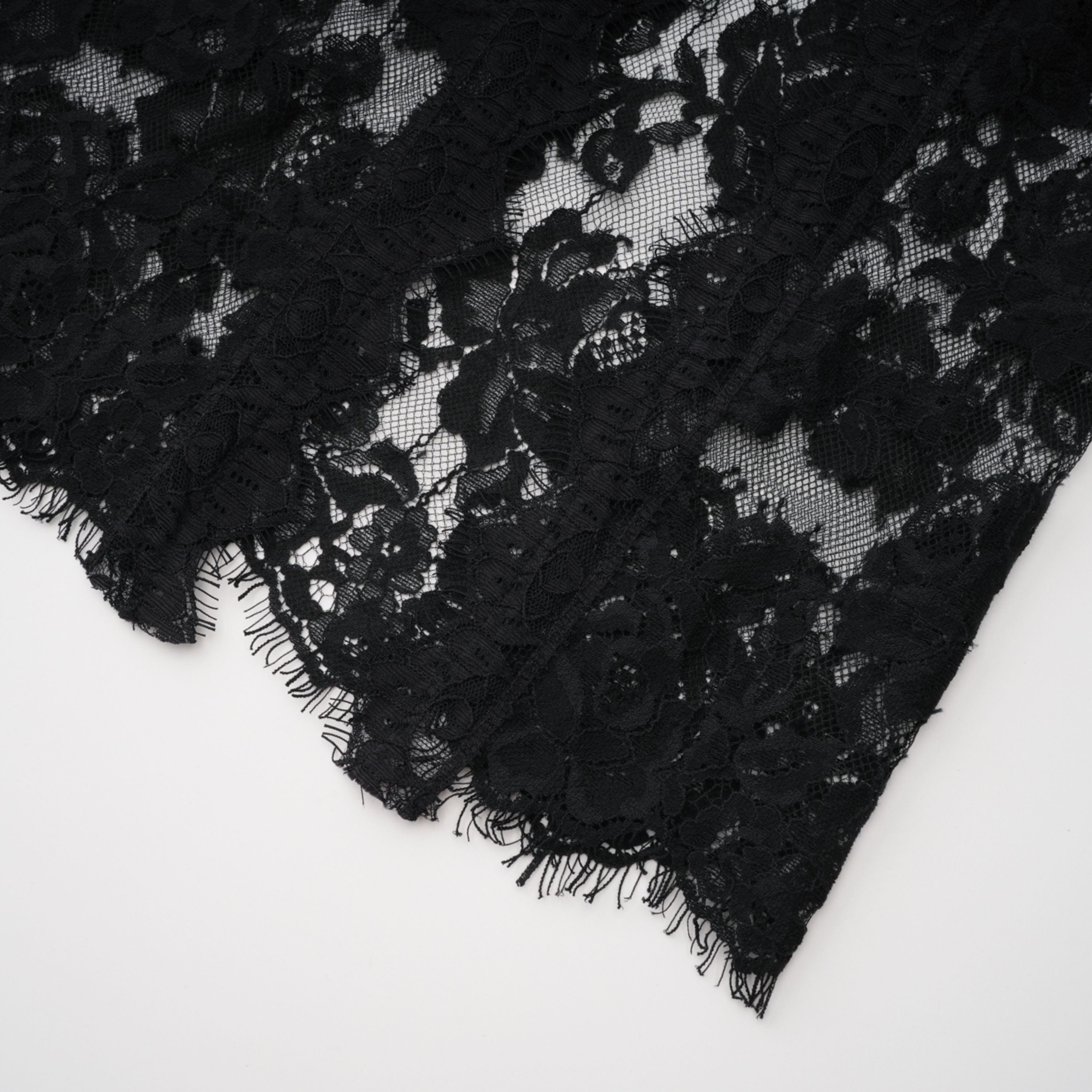 Olesya Black Semi Sheer Lace Maxi Dress (Final Sale)