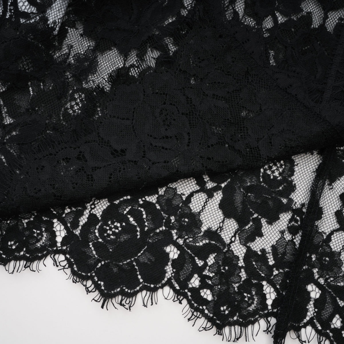 Olesya Black Semi Sheer Lace Maxi Dress (Final Sale)