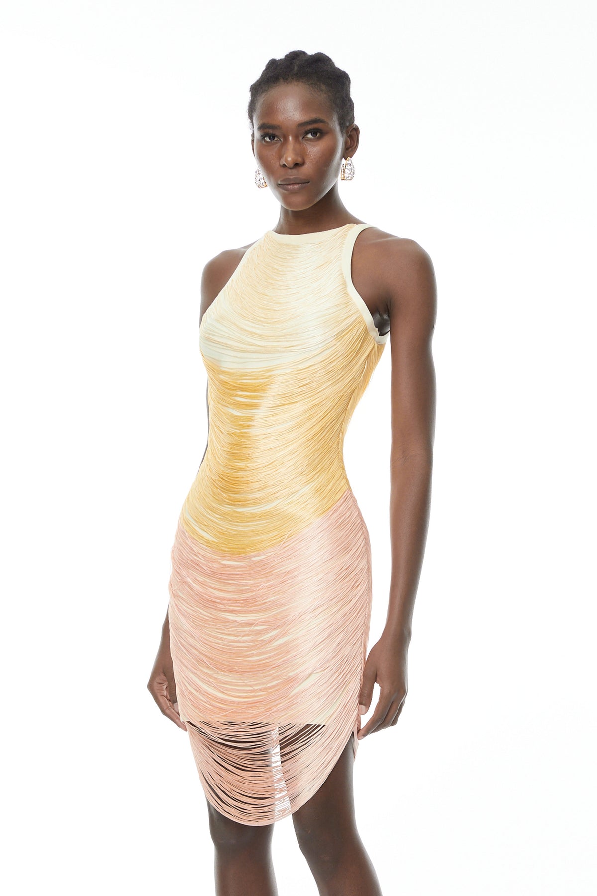 Ondine Yellow Ombre Mini Dress