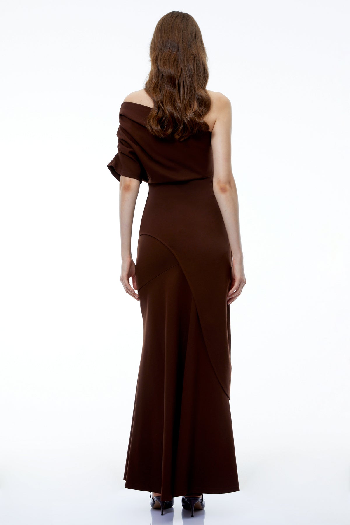 Ophelia Chocolate Brown Off Shoulder Top & Skirt Set