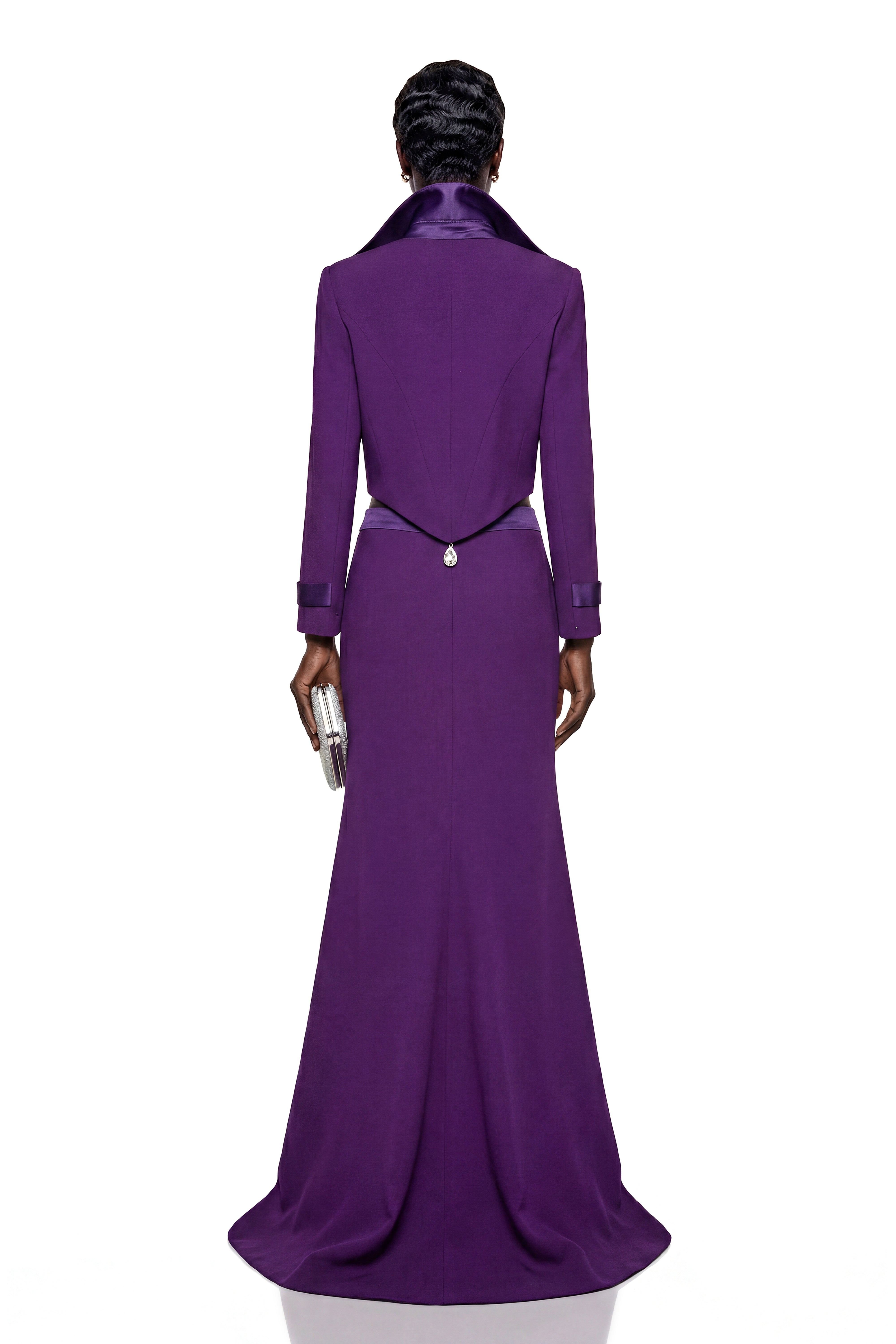 Ophelia Purple Cropped Blazer & Skirt Set
