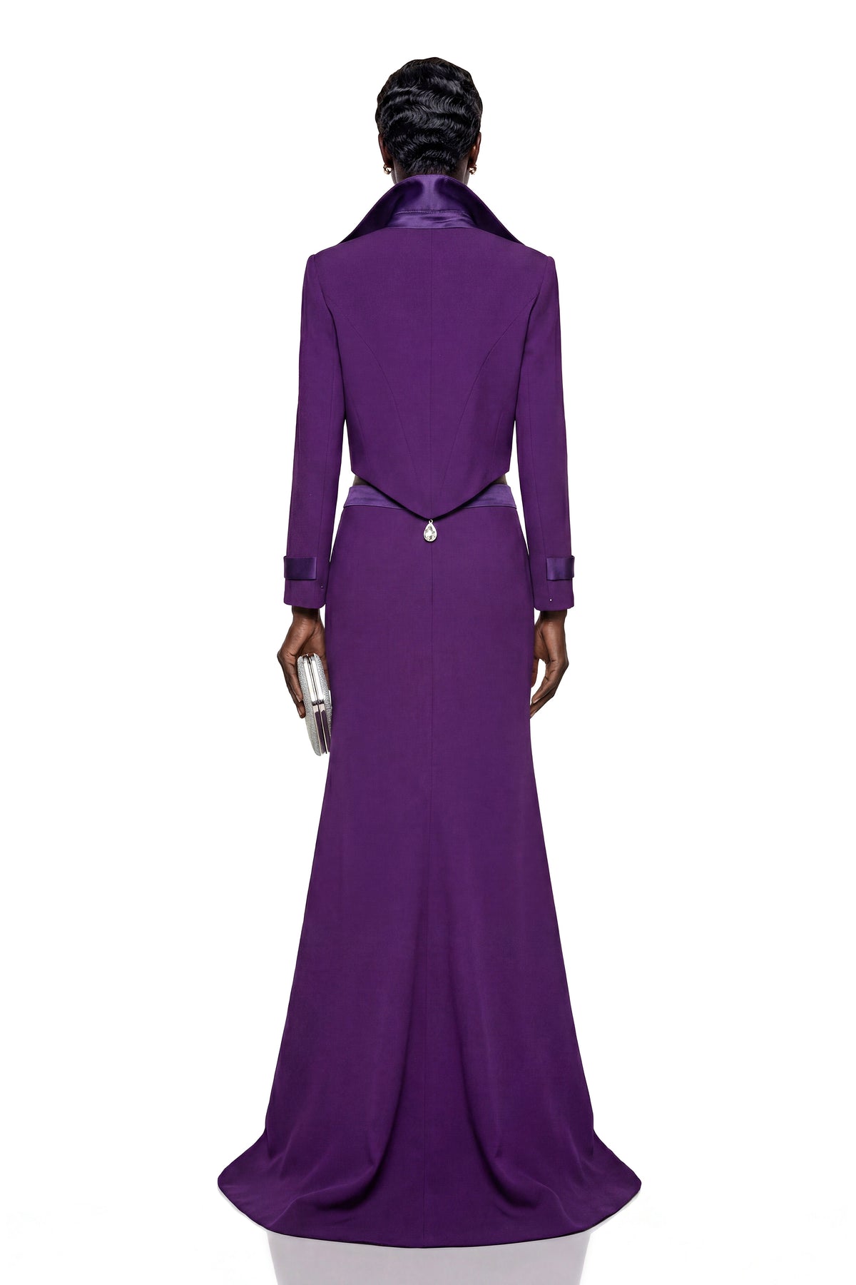 Ophelia Purple Cropped Blazer & Skirt Set