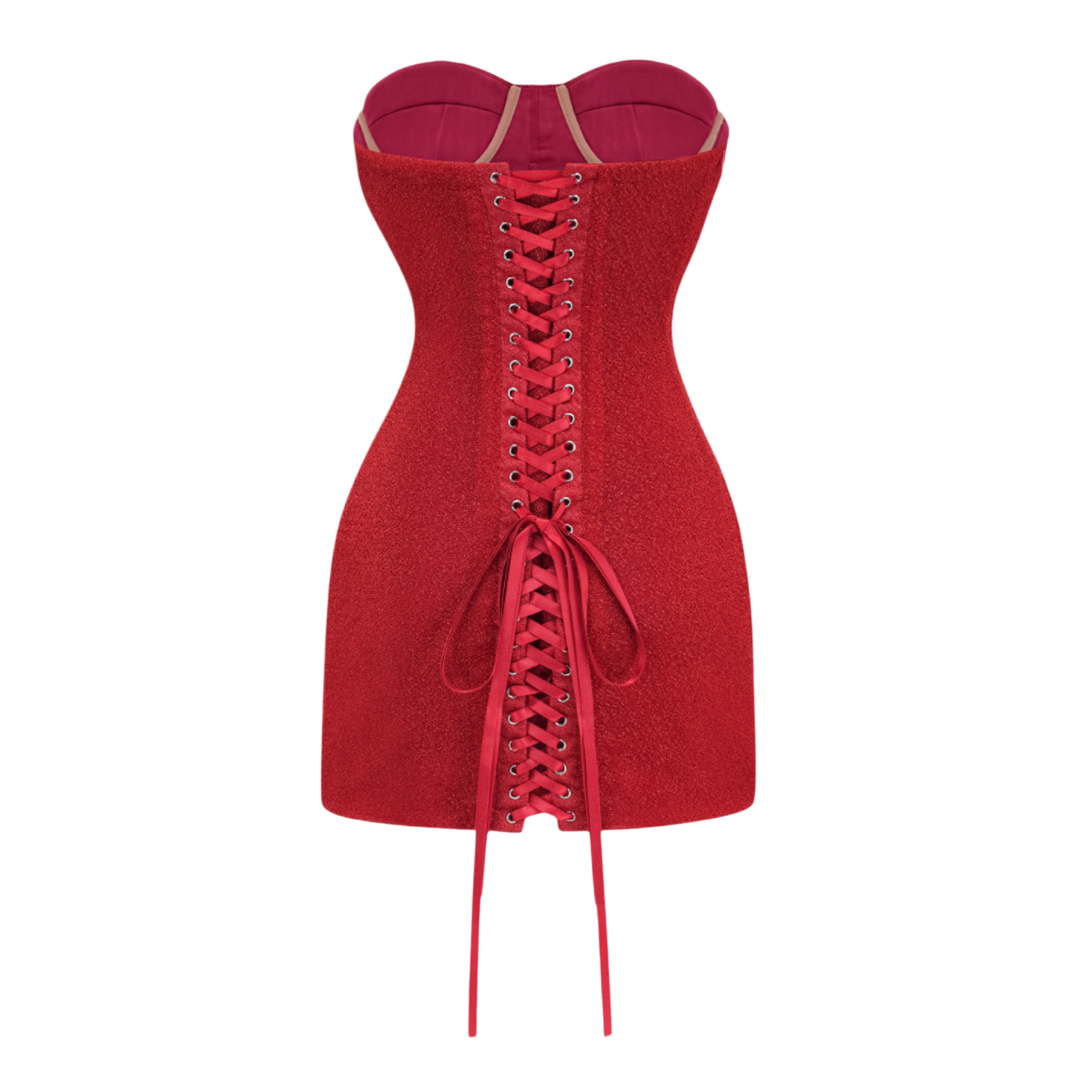 Orabelle Red Brilliance Drop Shiny Dress