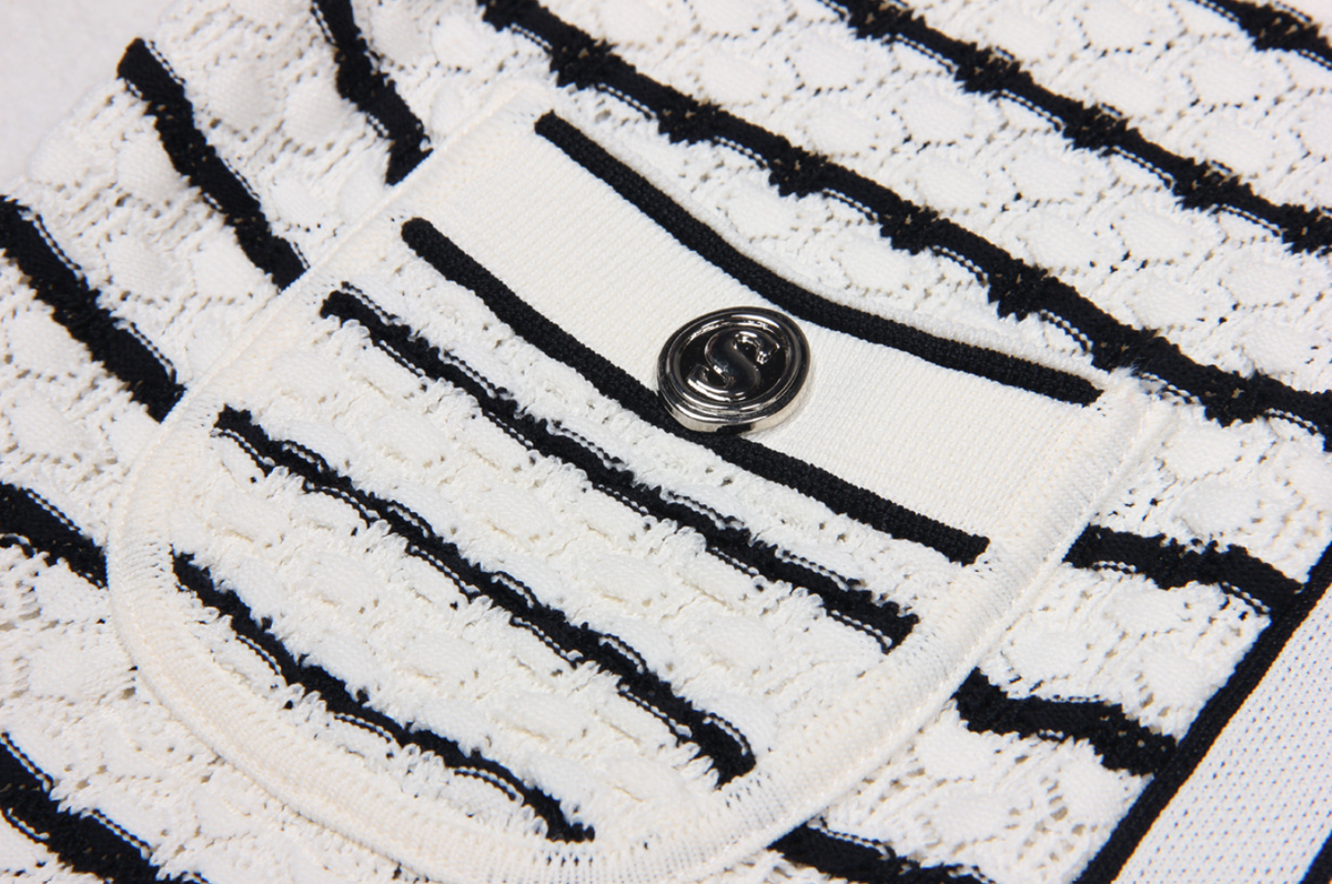 Sandro matching skirt Set white and black stripes - White