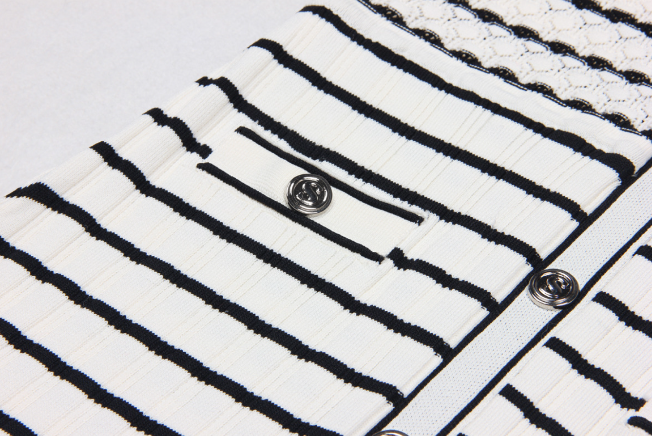 Sandro matching skirt Set white and black stripes - White