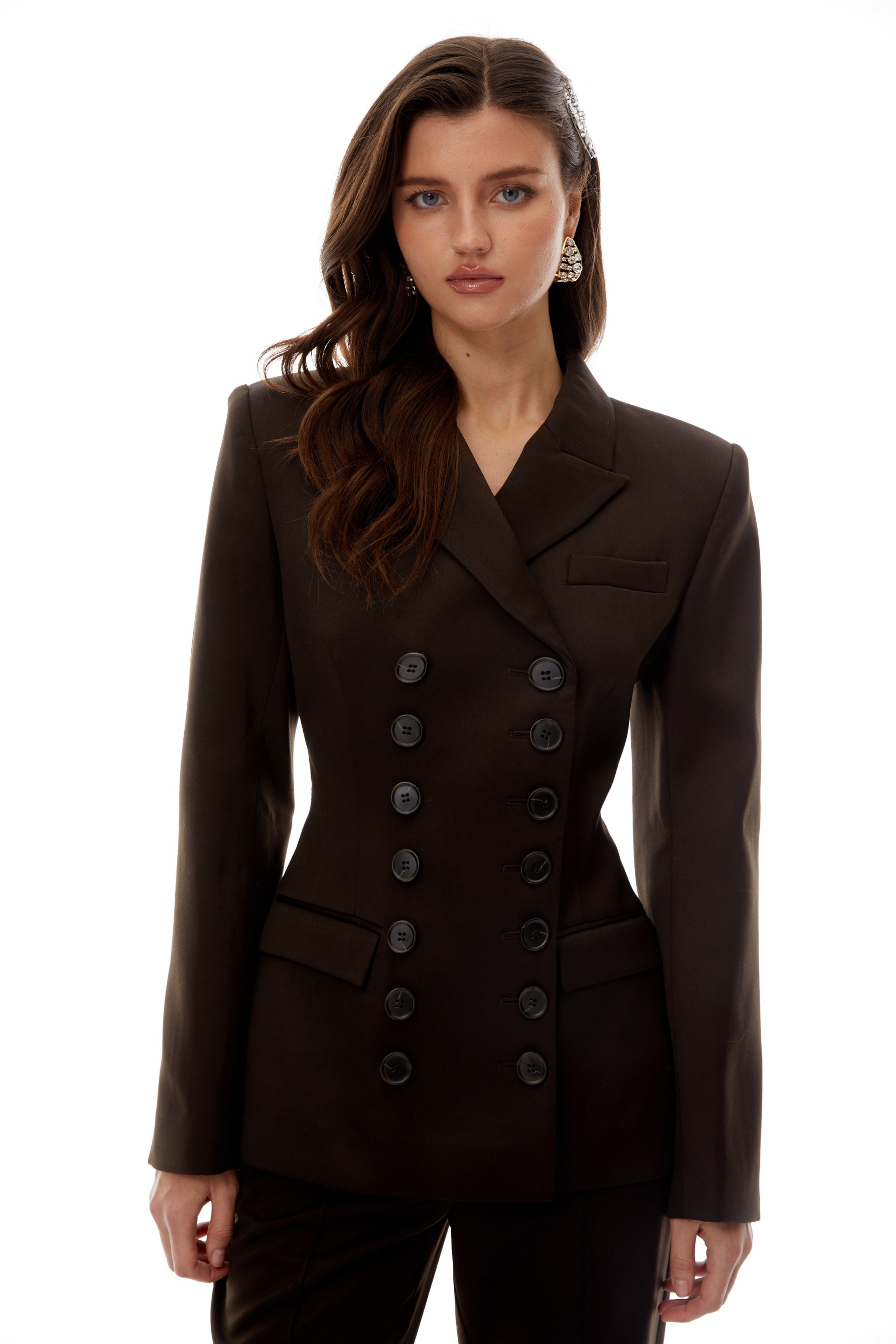 Paolo Brown Double-Breasted Blazer & Trousers Set (Final Sale)