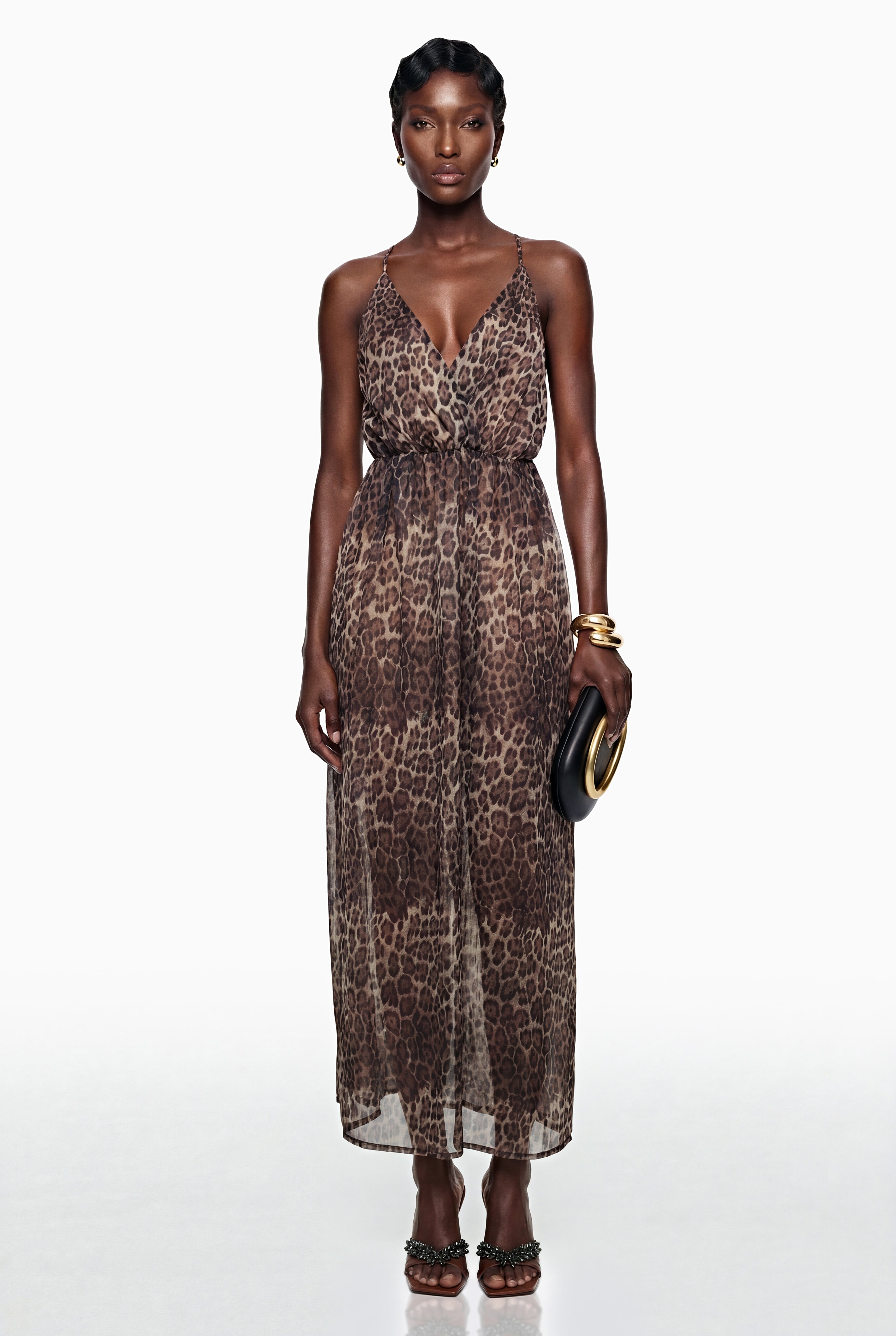 Peregrine Brown Leopard Print Maxi Dress