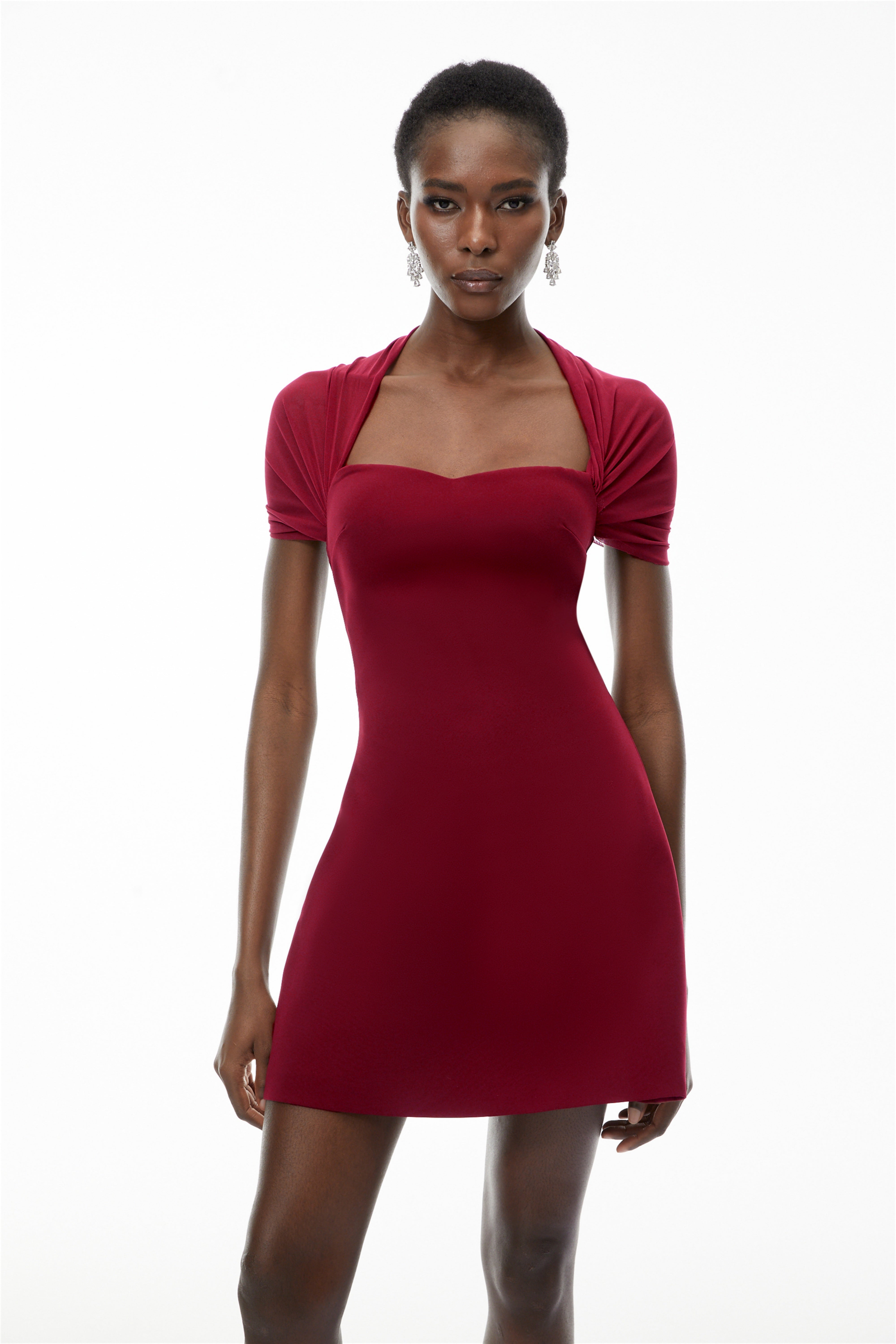 Phoebe Red Sweetheart Neckline Mini Dress (Final Sale)