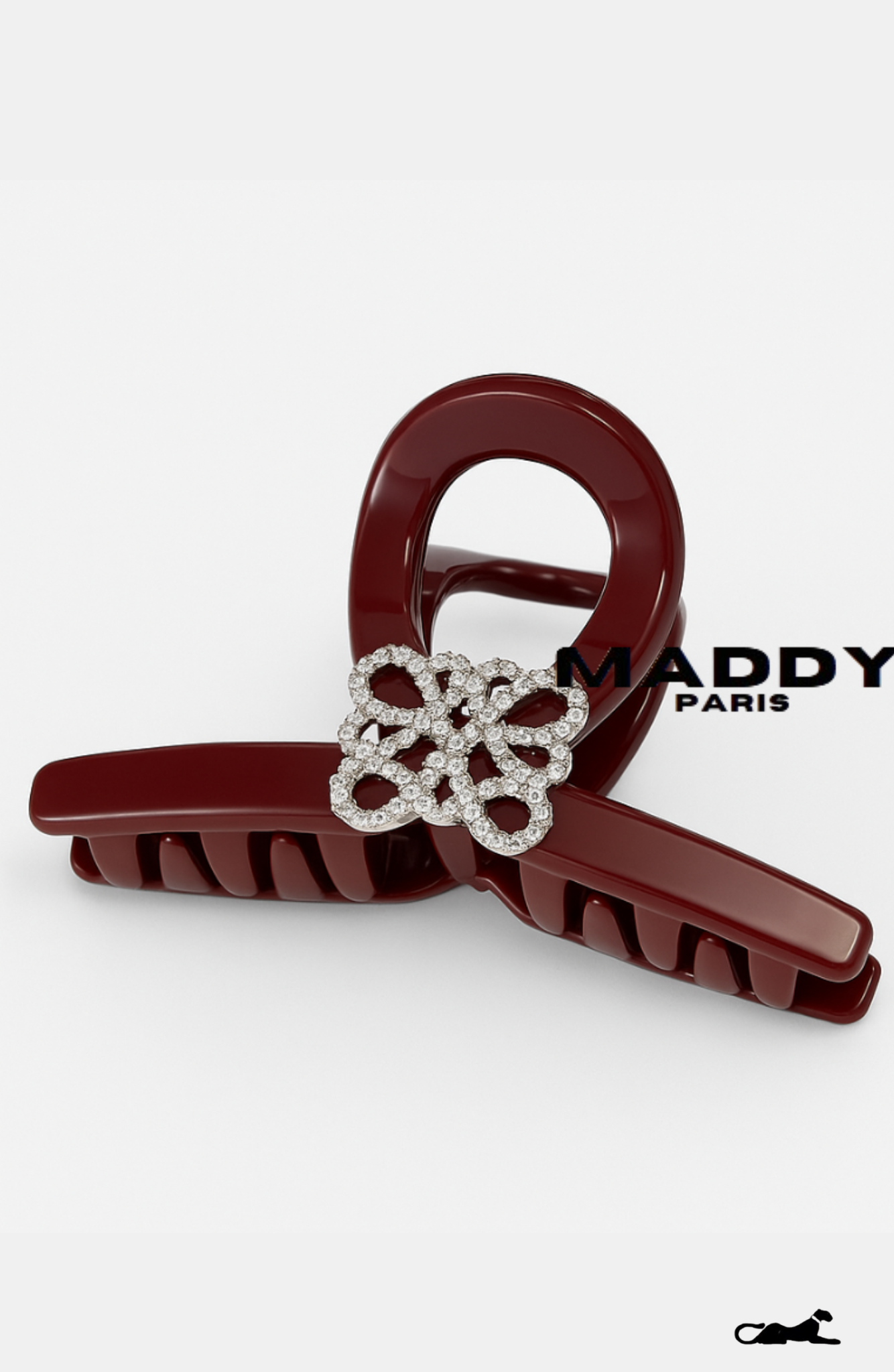 LOE COLETTE EMBELLISHED HAIR CLIP BURGUNDY - Red