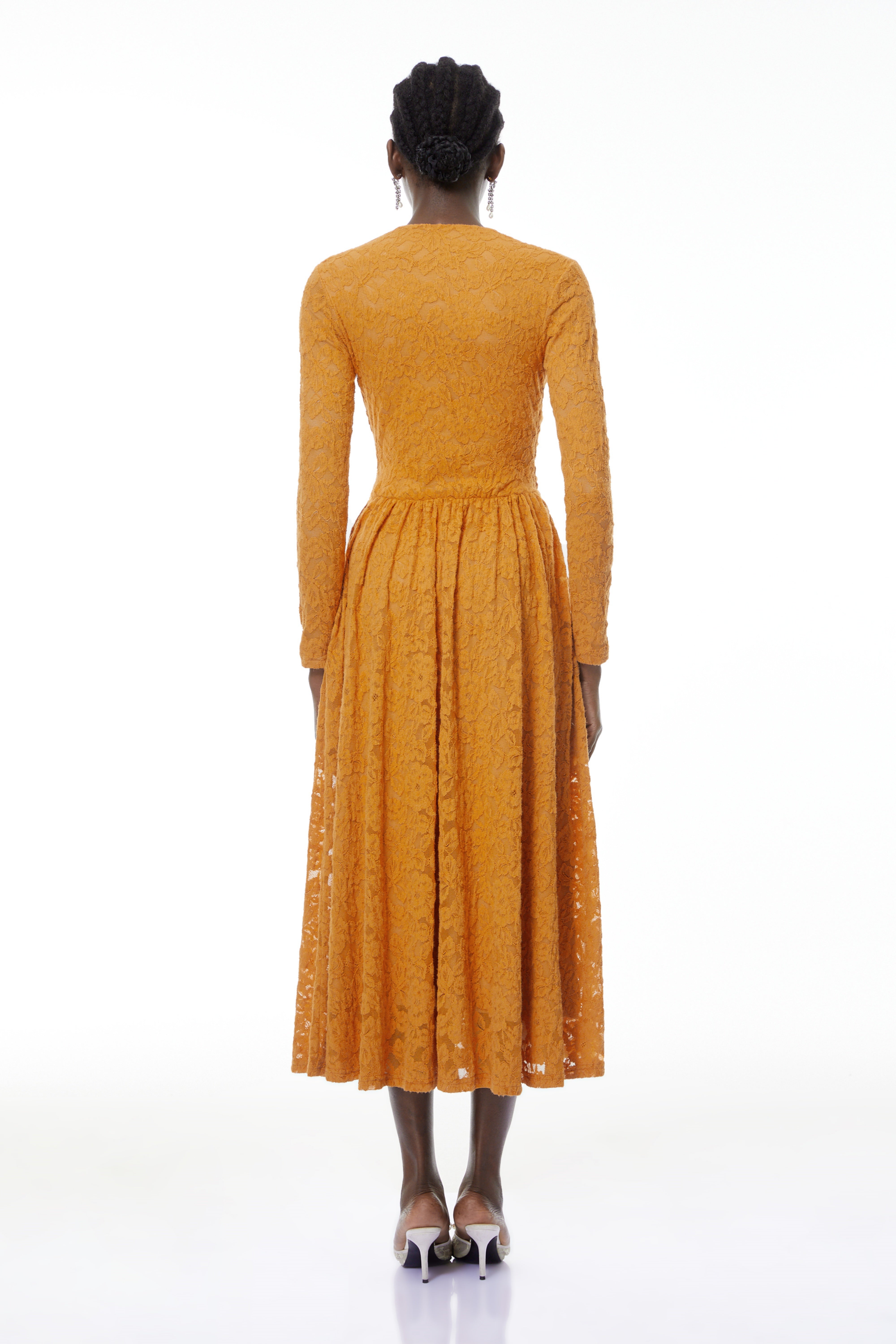 Posie Yellow Floral Lace Ruched Maxi Dress (Final Sale)