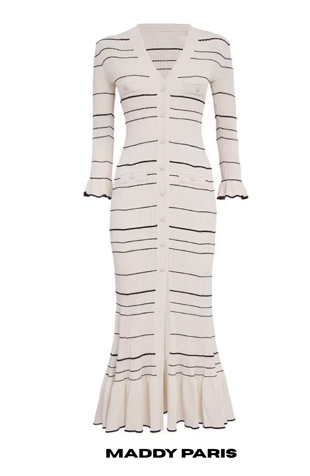 SANDRO CELINE KNIT MIDI DRESS
