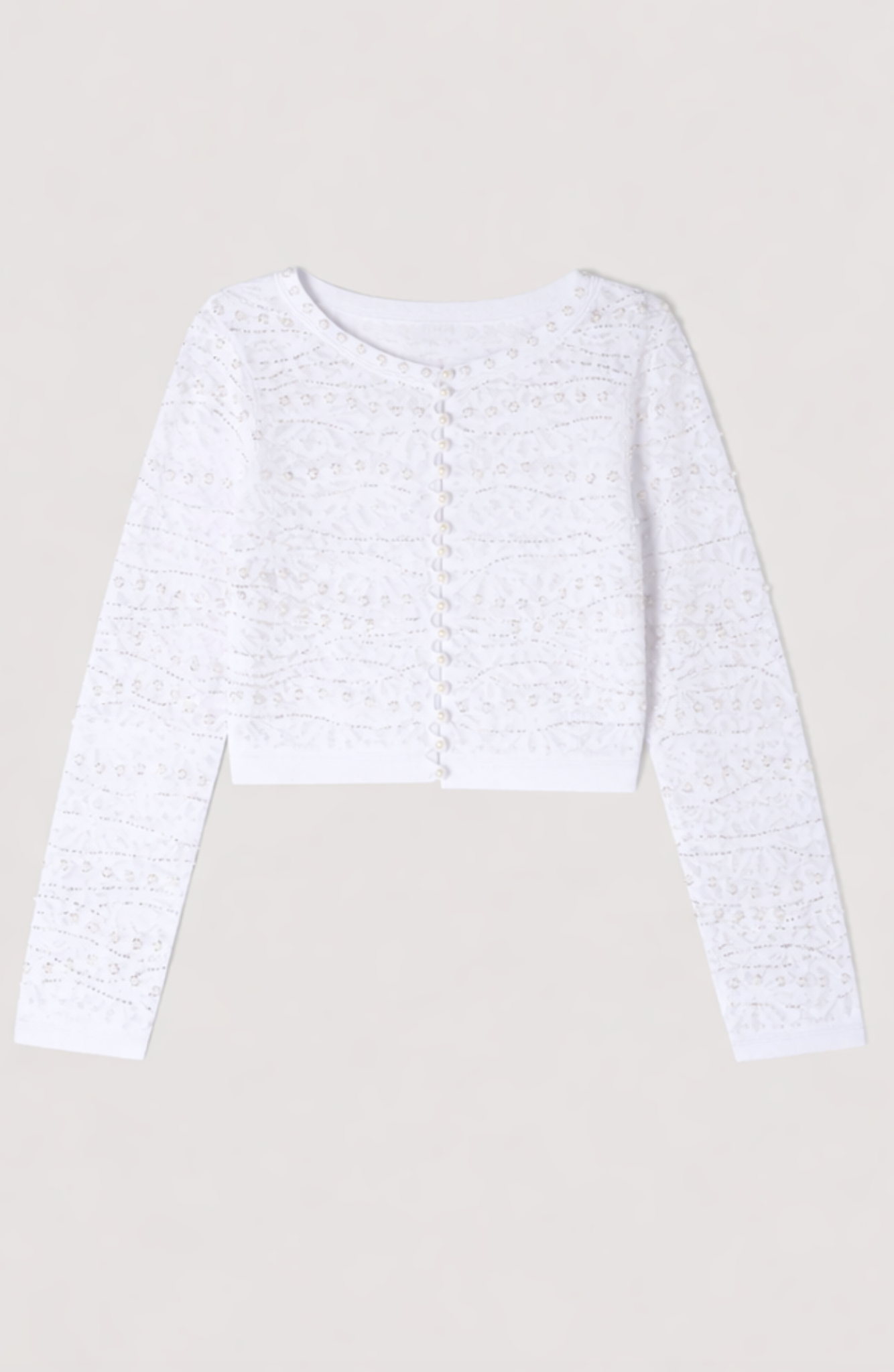 Sandro Celeste Embellished Knit Maxi Dress with Cropped Pearled Cardigan - Pearl White