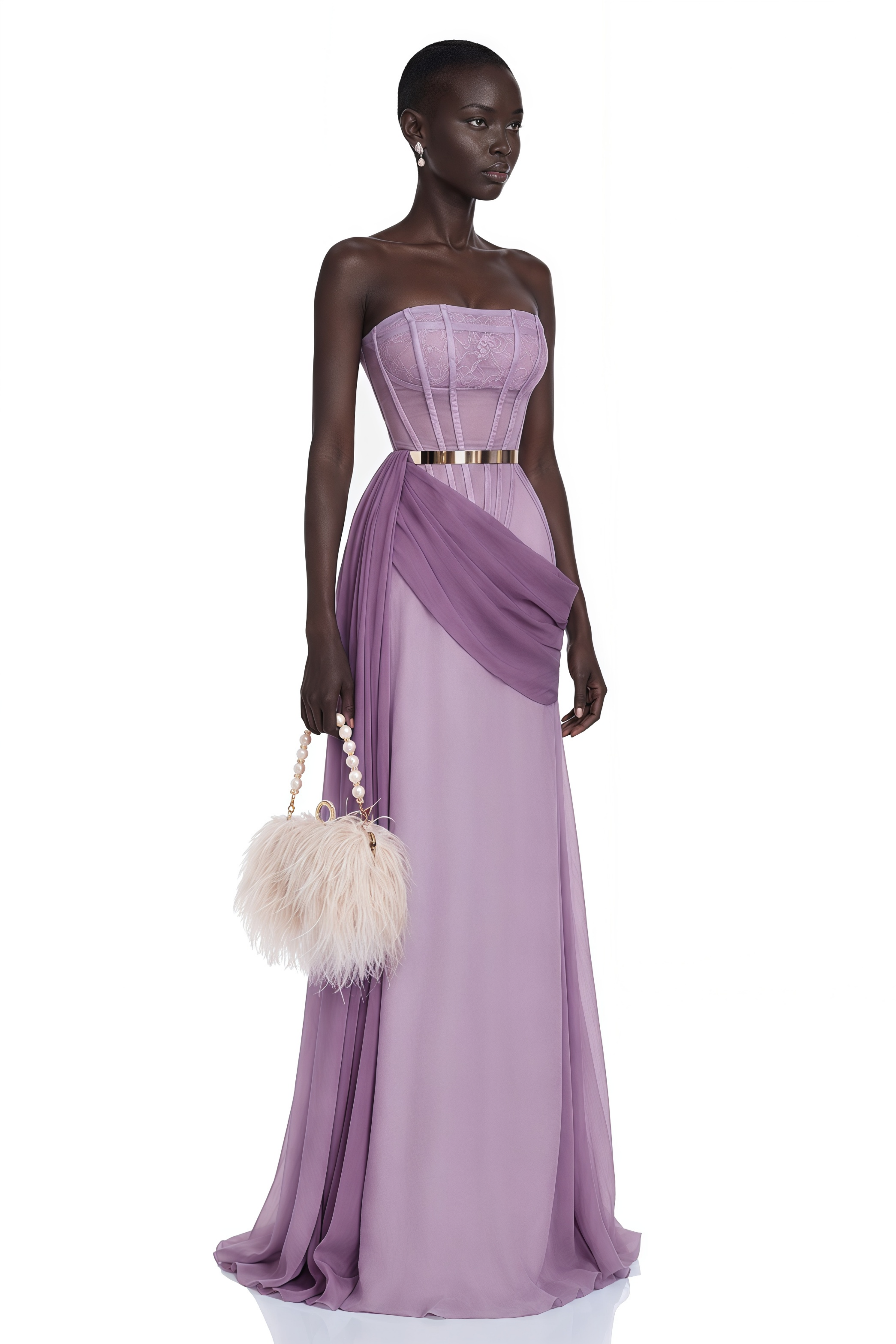Quin Purple Off Shoulder Ruched Maxi Dress