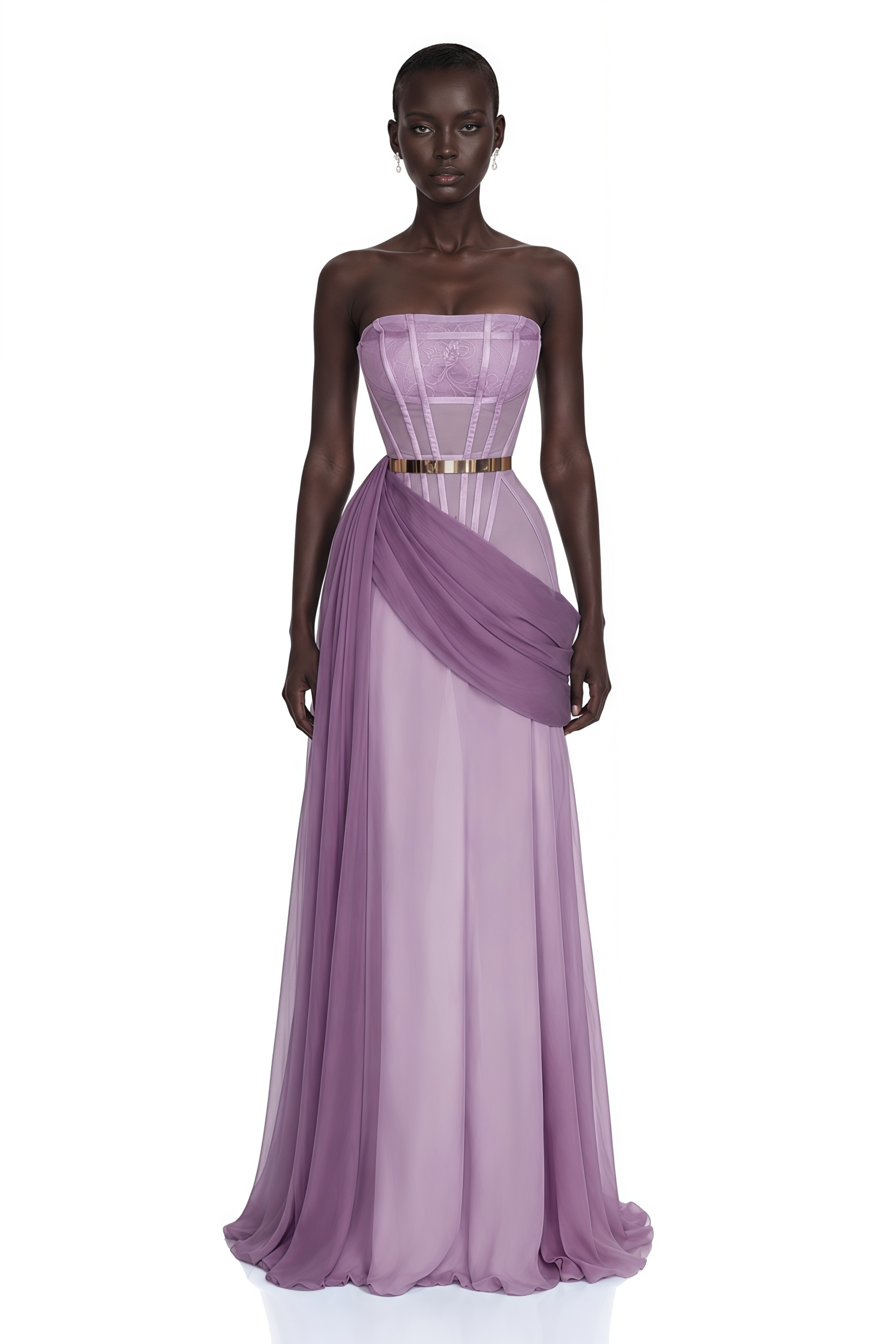 Quin Purple Off Shoulder Ruched Maxi Dress