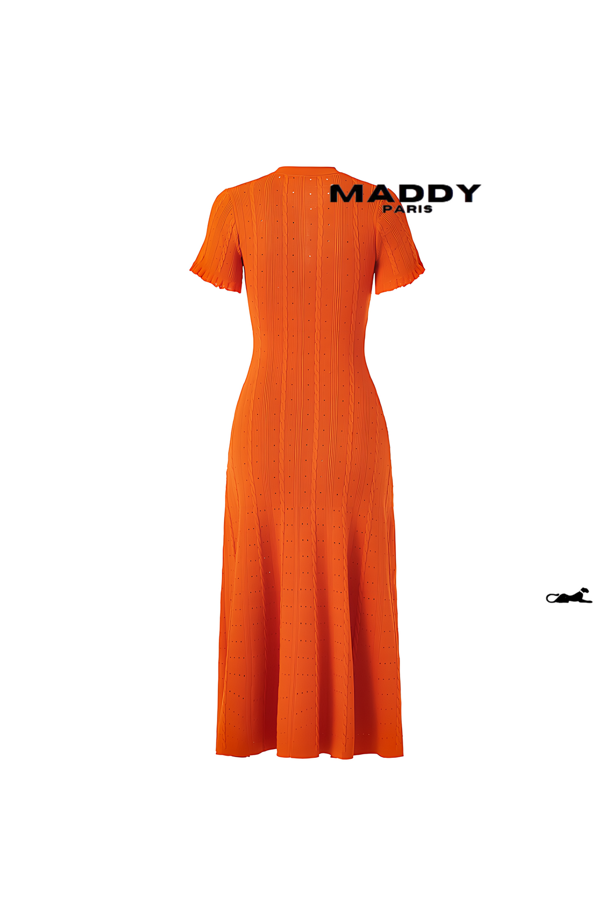 SANDRO ROMA KNIT MIDI DRESS - ORANGE