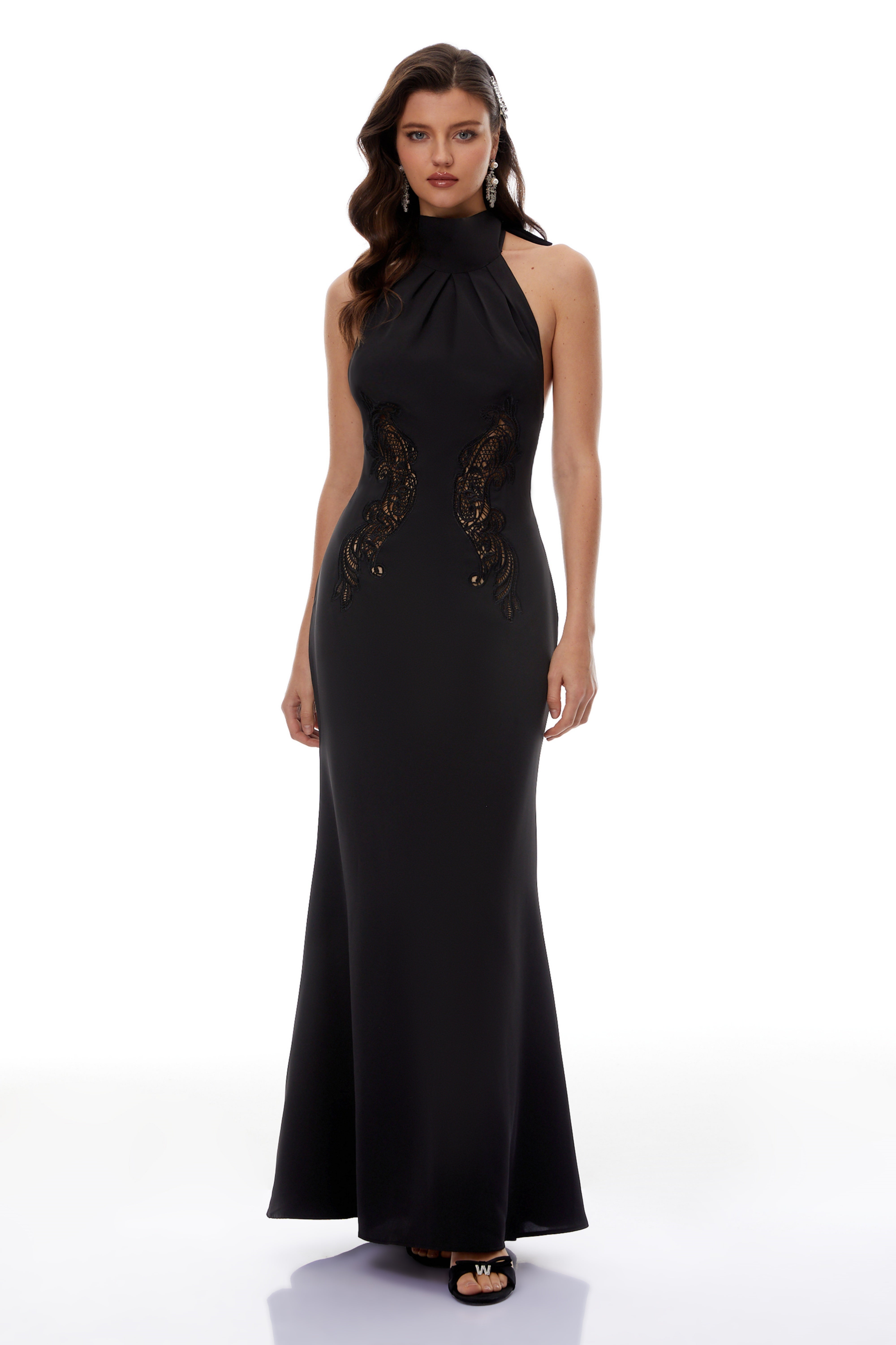 Radmila Black Halterneck Cut-Out Maxi Dress