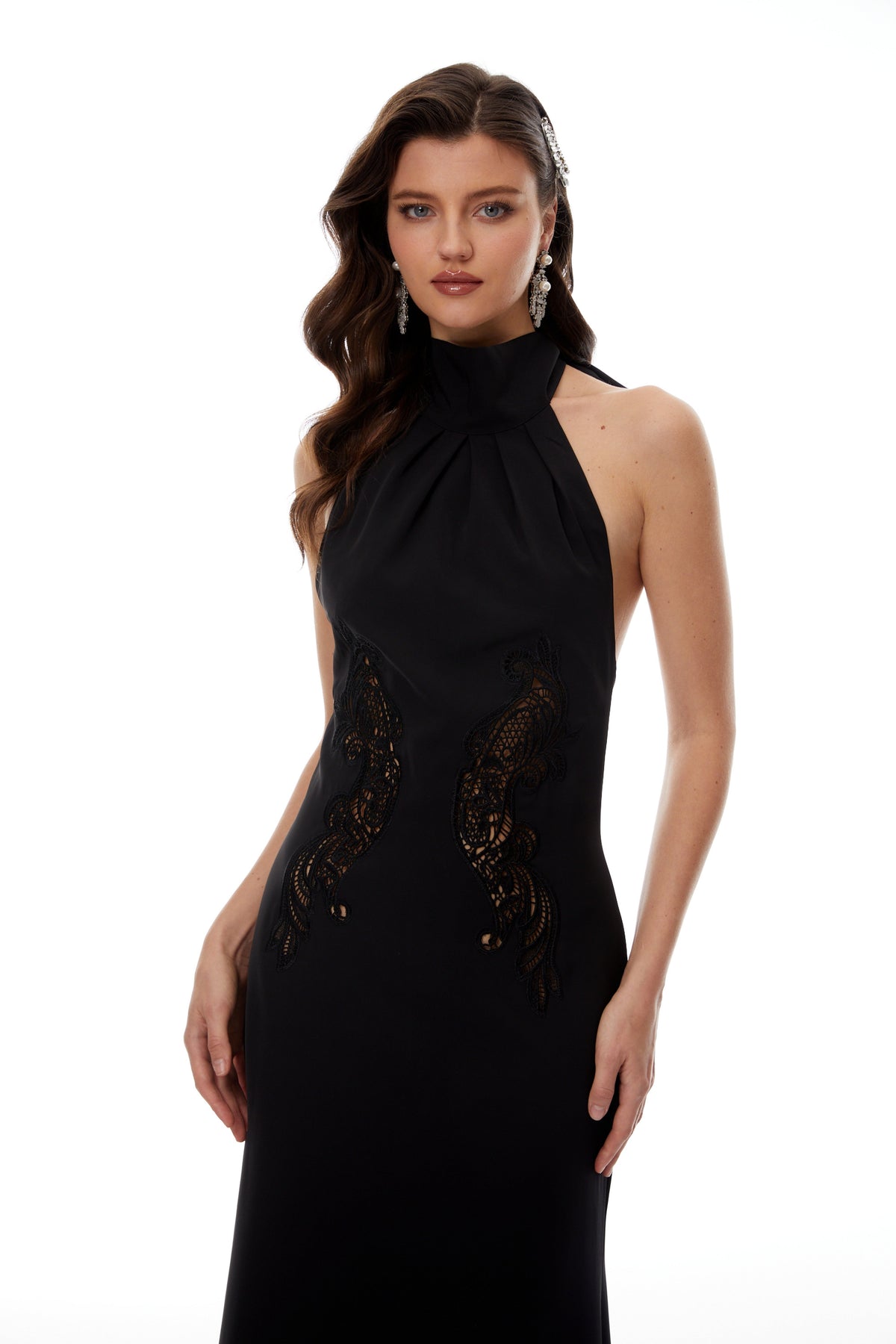 Radmila Black Halterneck Cut-Out Maxi Dress