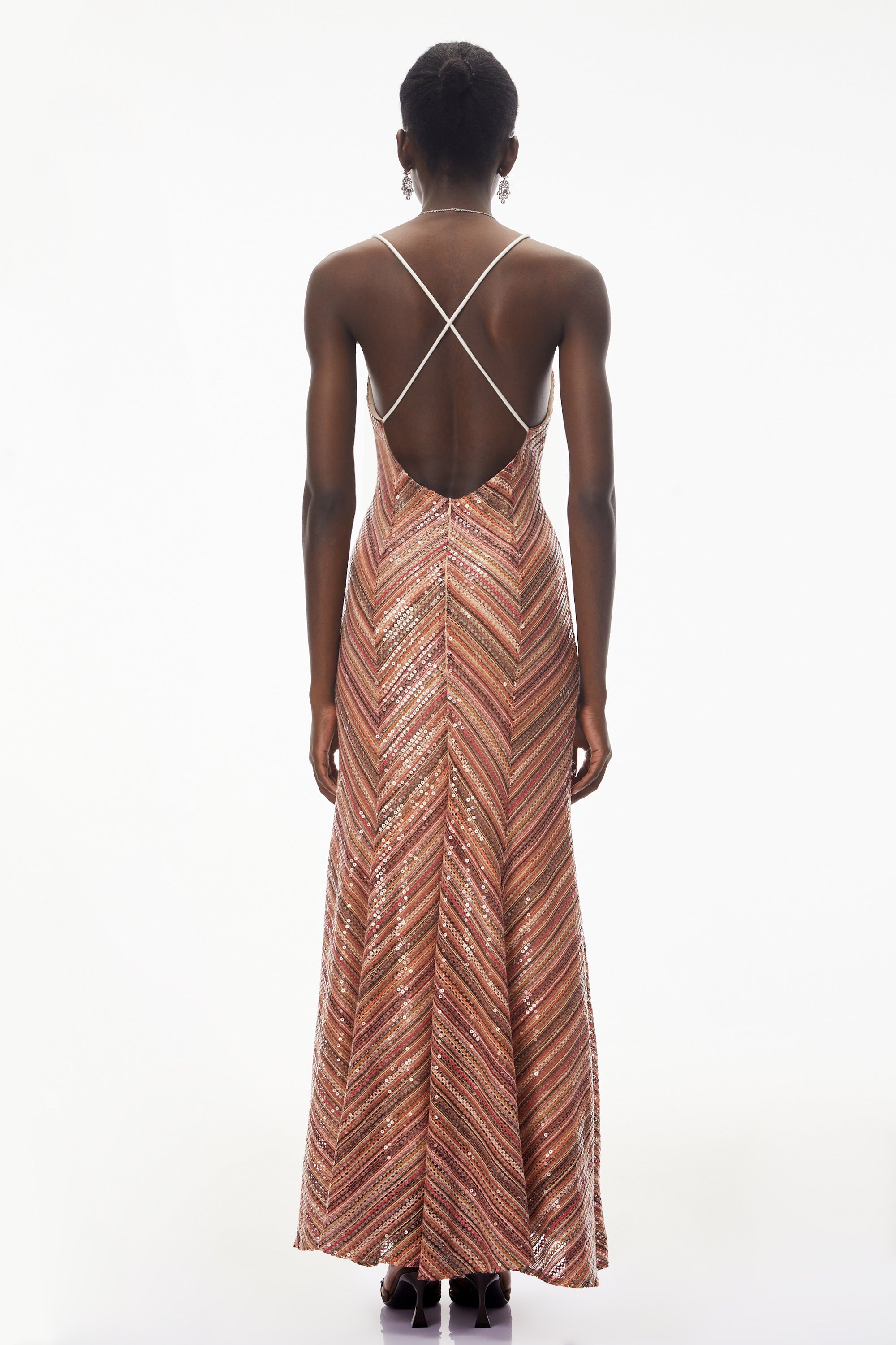 Raisa Red Striped Pattern Maxi Dress