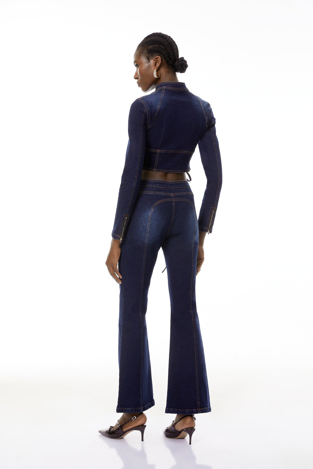 Kiona Indigo Blue Denim Lace-Up Co-ord Set (Final Sale-US Only)