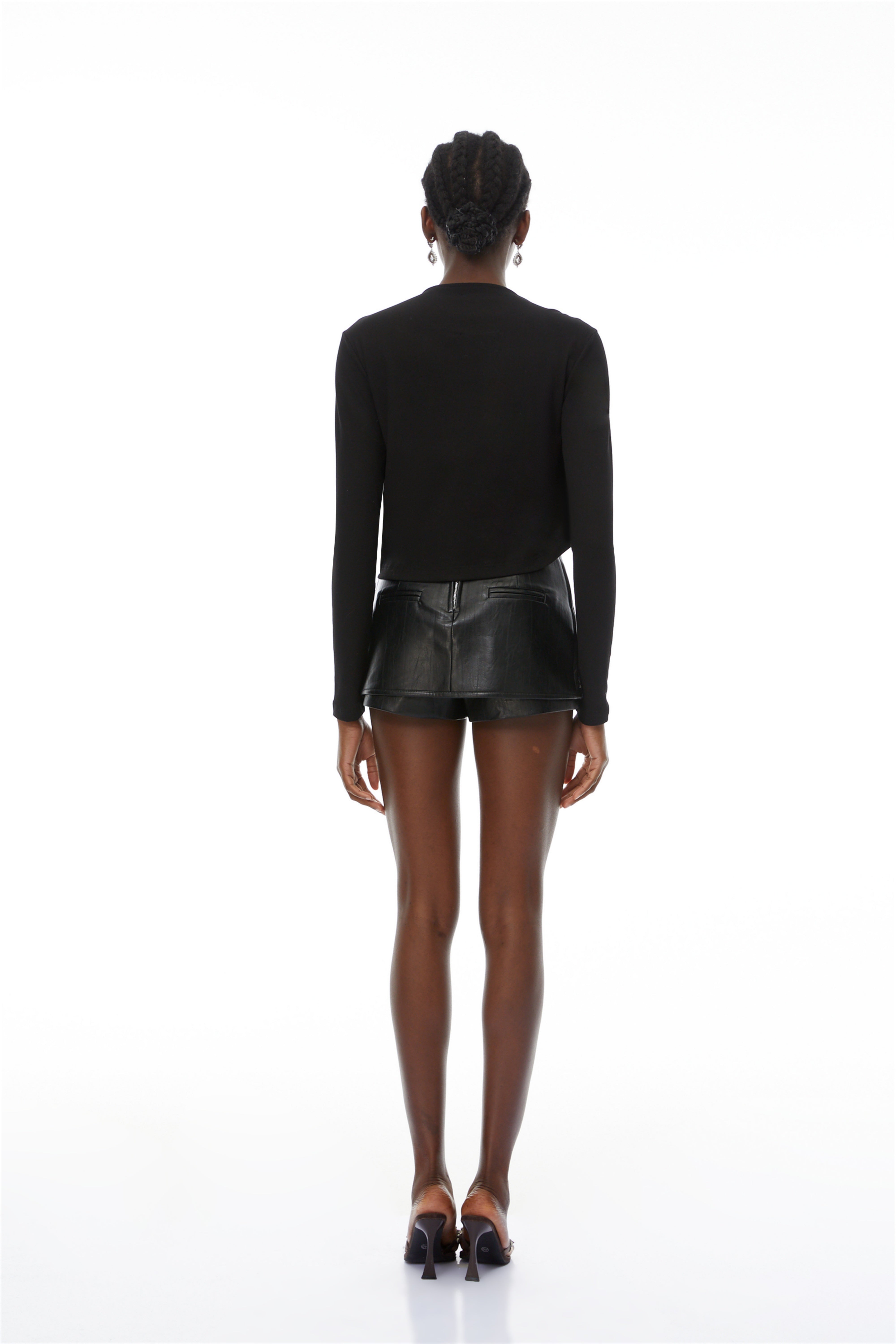 Regina Black Asymmetrical Design Knit Top (Final Sale)