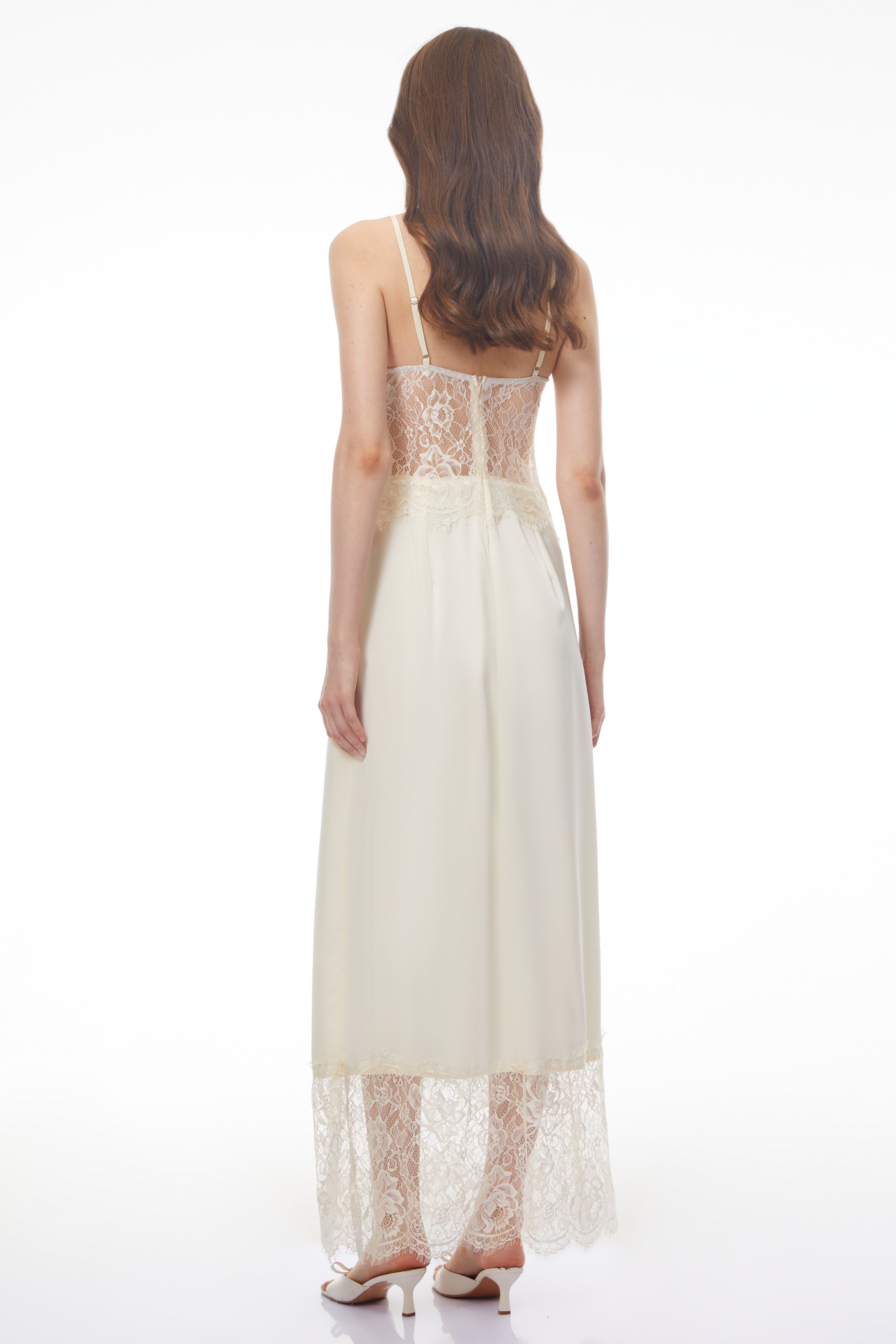 River Cream Cut-Out Maxi Dress with Lace Panels