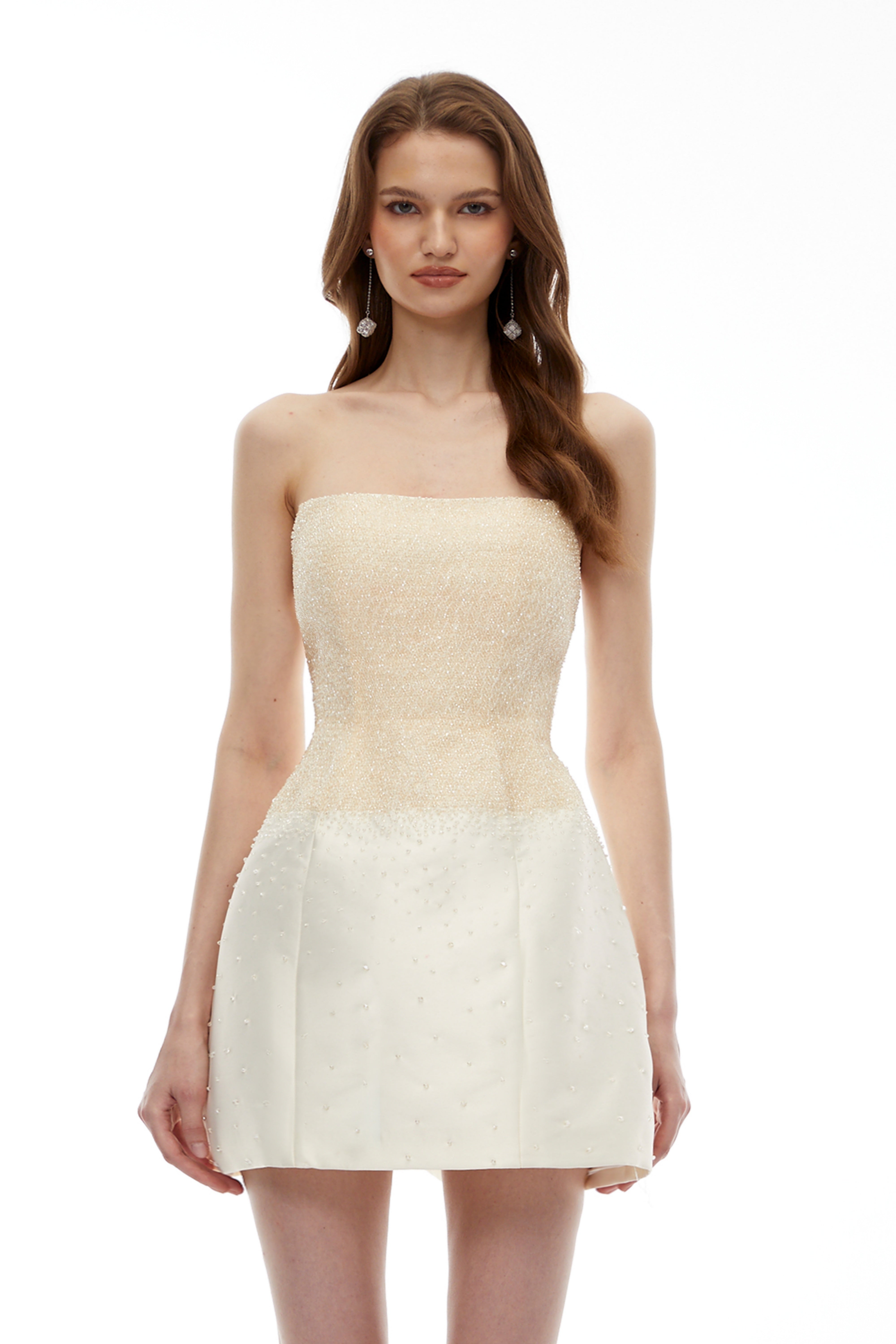 Rocía Champagne Off Shoulder Mini Dress (Final Sale)