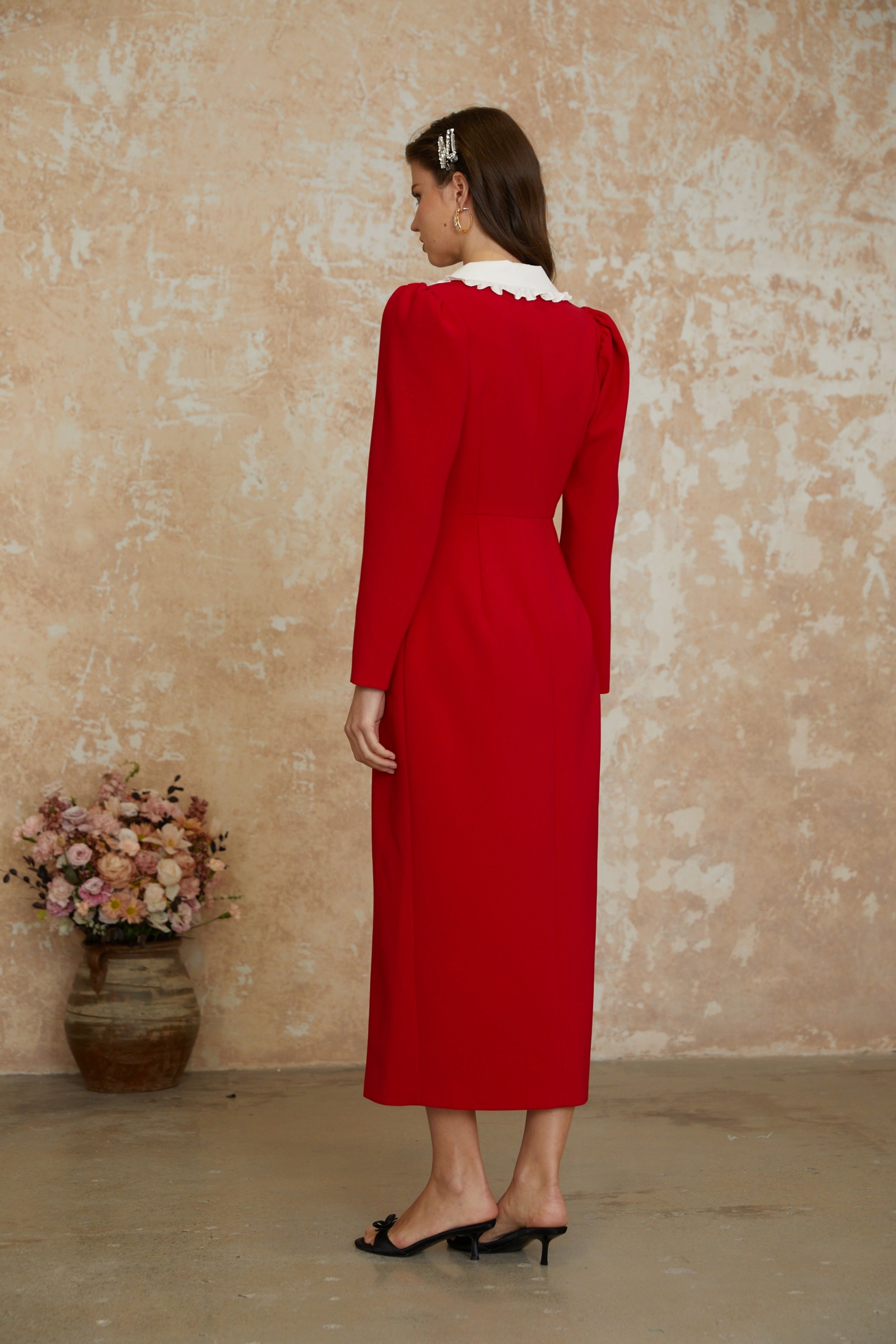 Rorie Red Double-Breasted Blazer Midi Dress (Final Sale)
