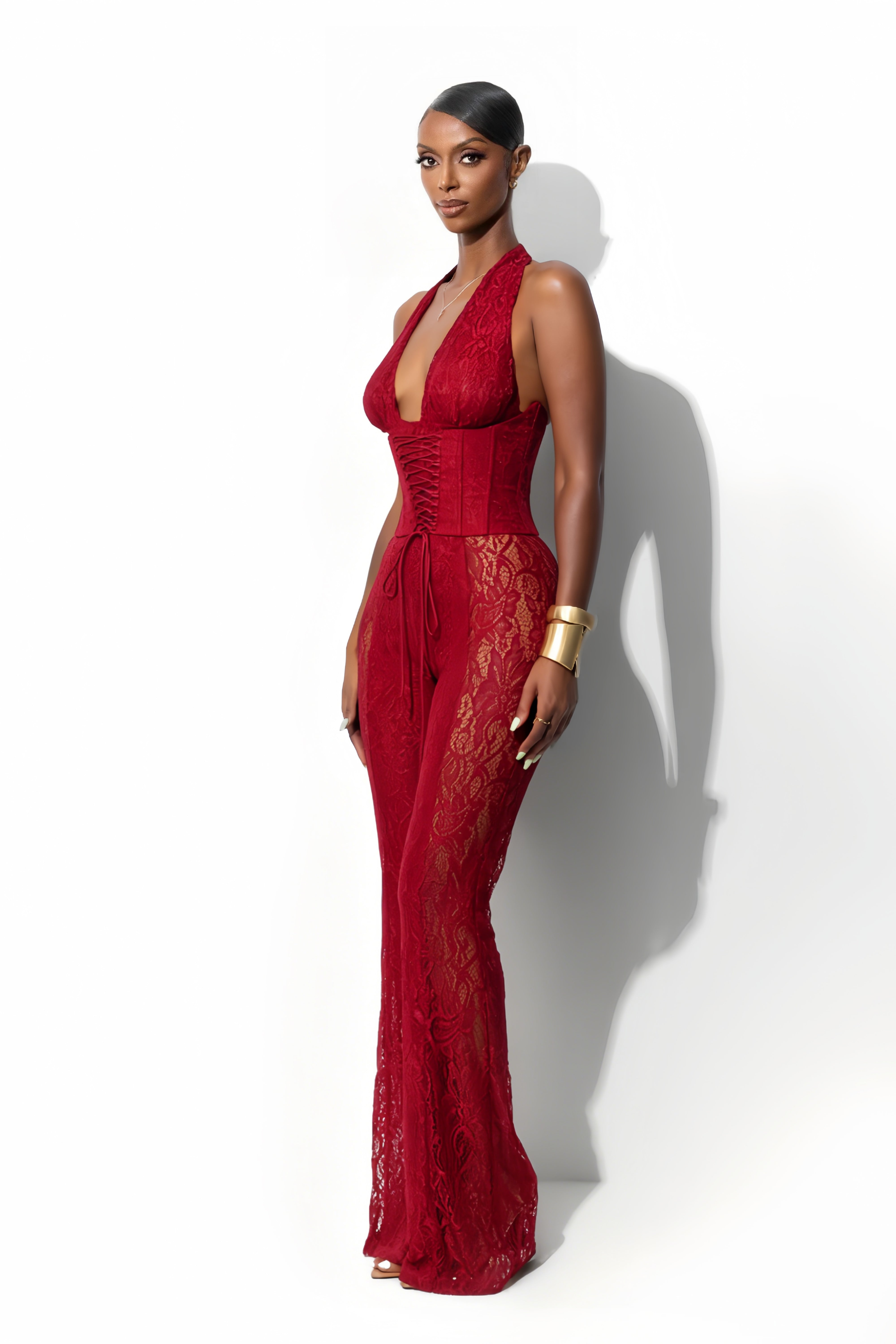 Rosalind Lace Corset Jumpsuit (Final Sale-US Only)