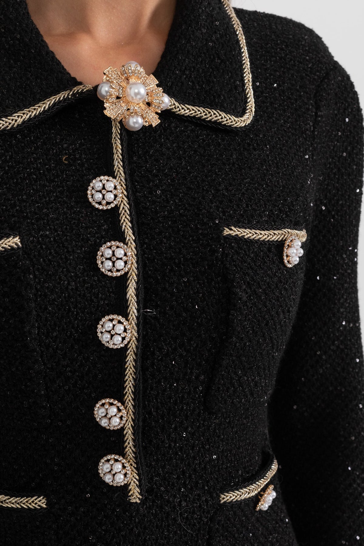 Esmee Black Knit Textured Dress