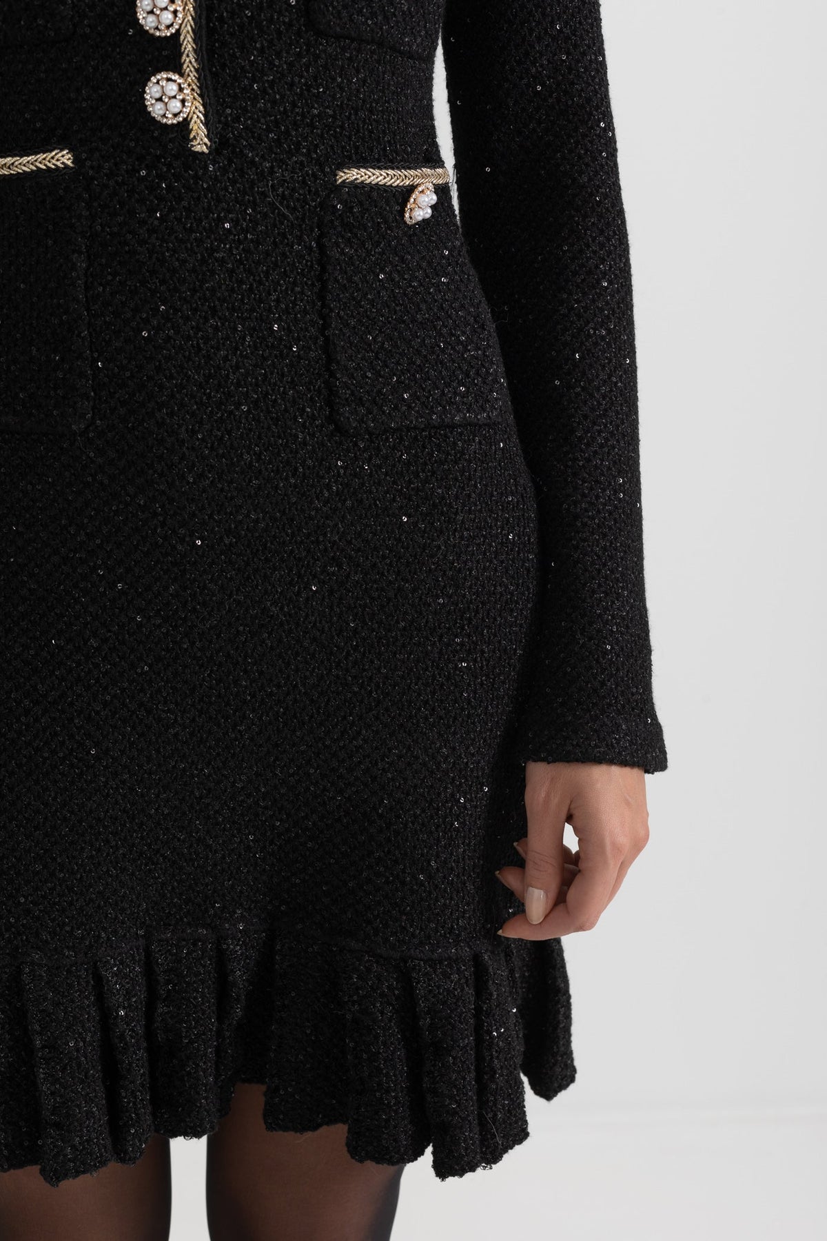 Esmee Black Knit Textured Dress