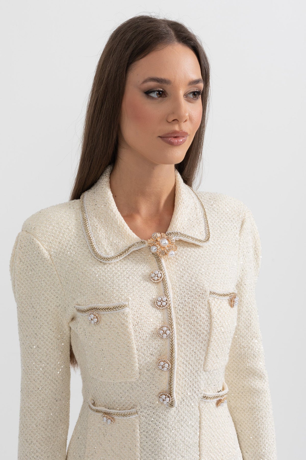 Esmee Ivoire Knit Textured Dress