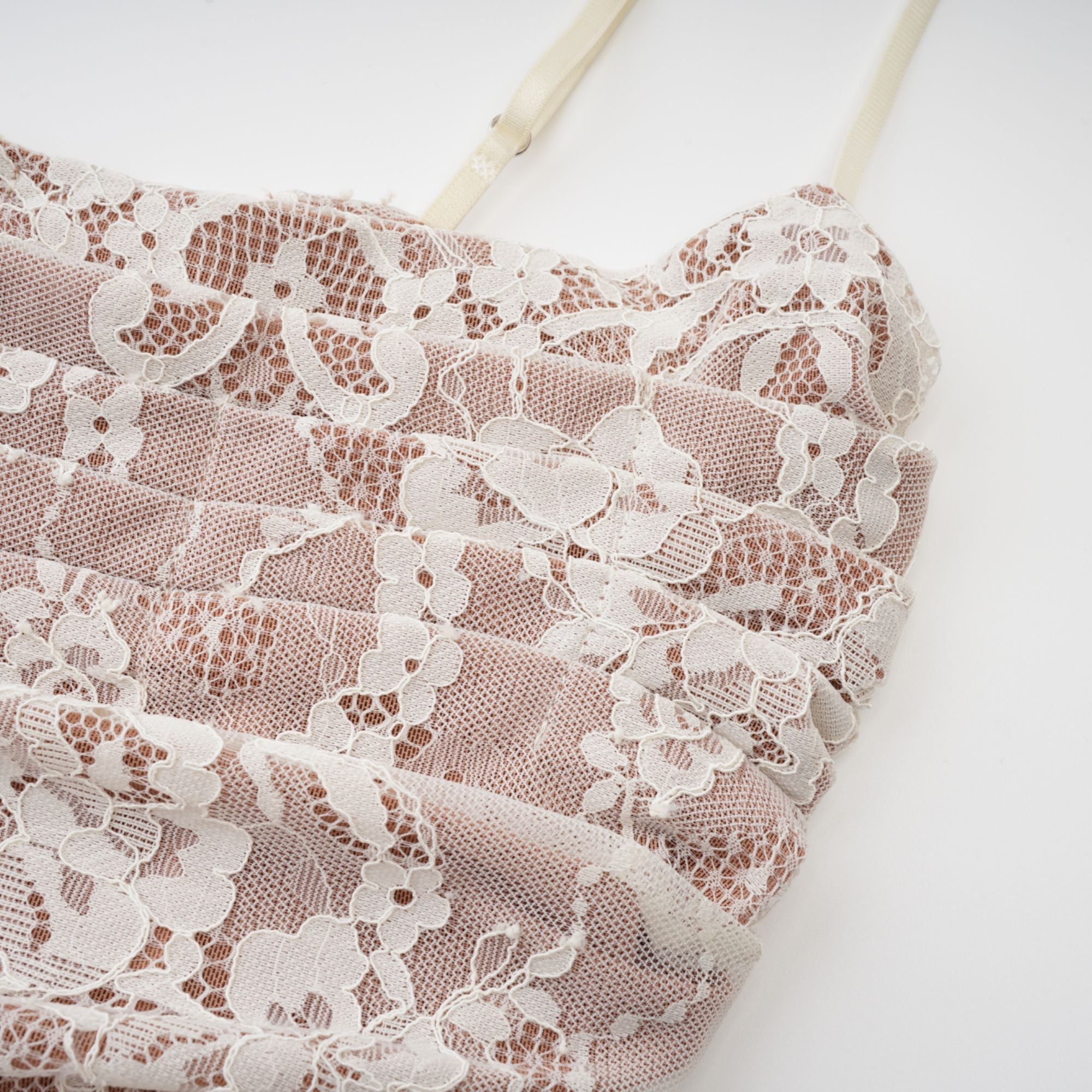 Valérie white floral lace mesh maxi dress (Final Sale-US Only)