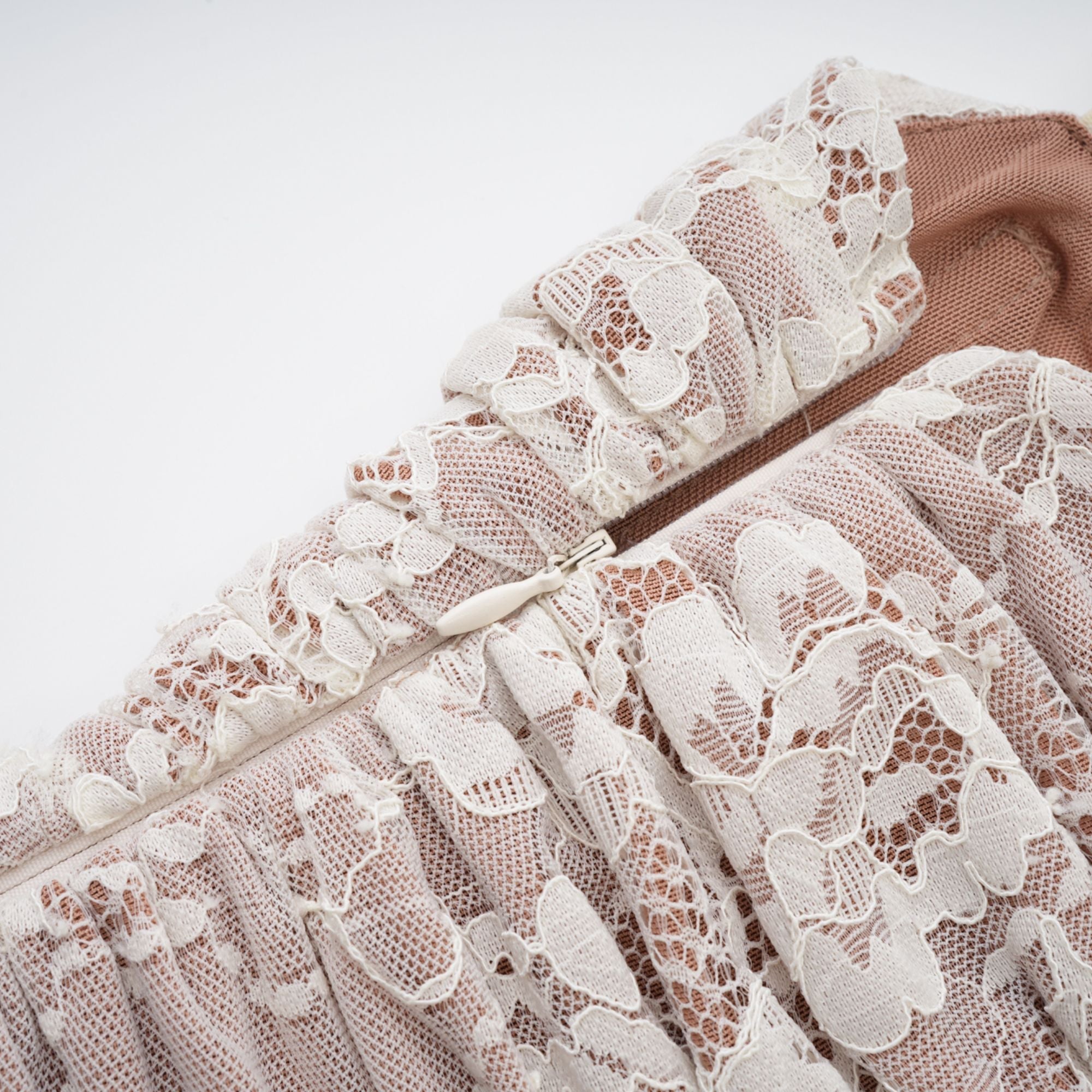 Valérie white floral lace mesh maxi dress (Final Sale-US Only)