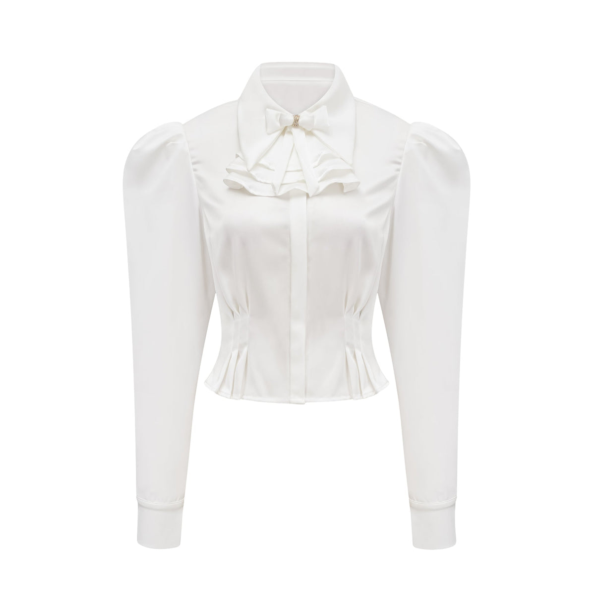 Andréa white ruffled trim shirt
