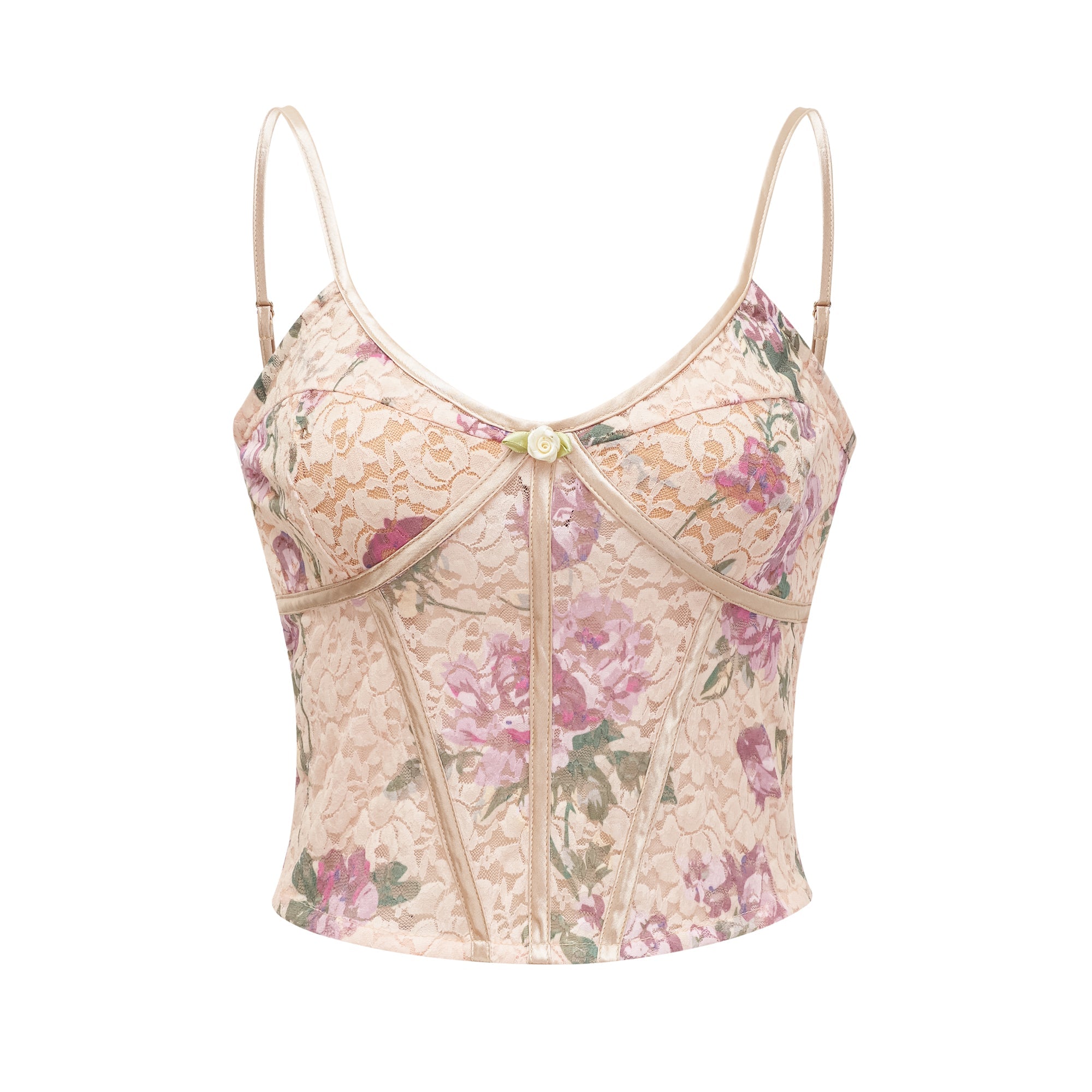 Gaëlle floral-print vest top & skirt matching set (US Only)