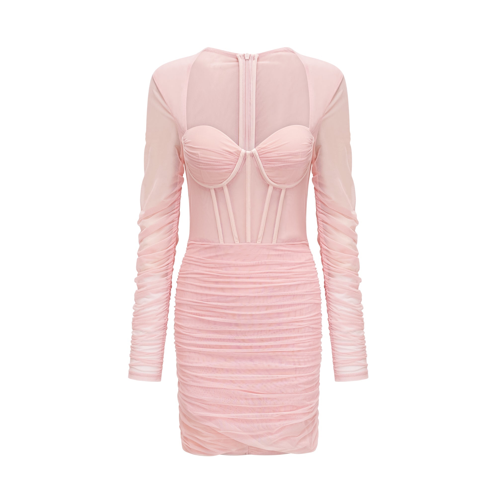 Marie long-sleeved mesh dress - Pink