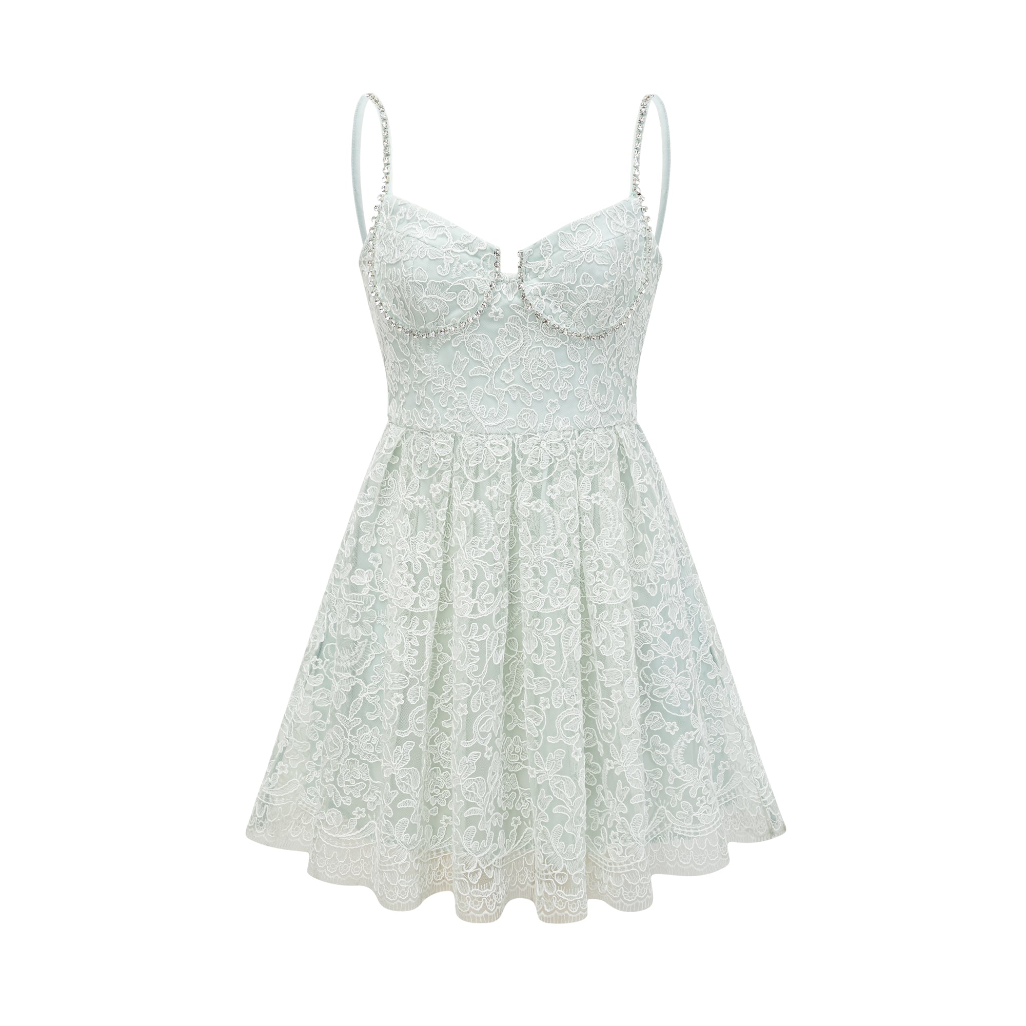 Vanna lace pleated mini dress